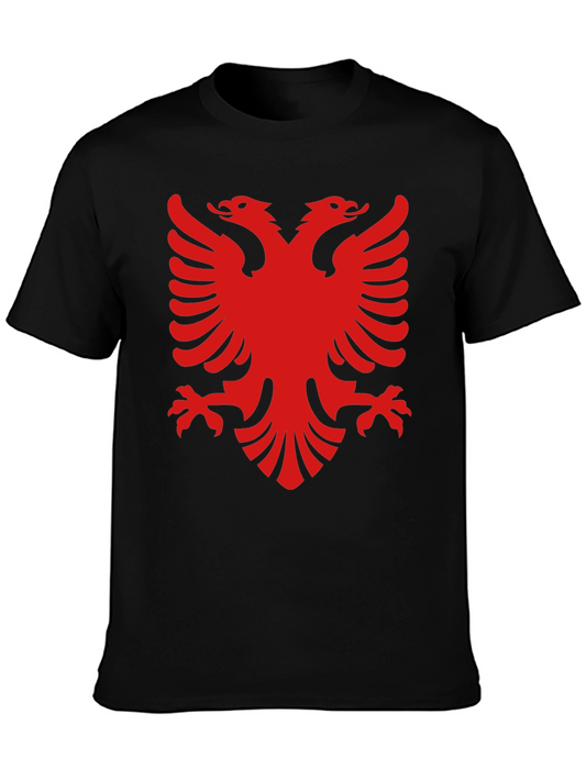 Albanian Eagle Graphic Tee - Black Cotton T-Shirt