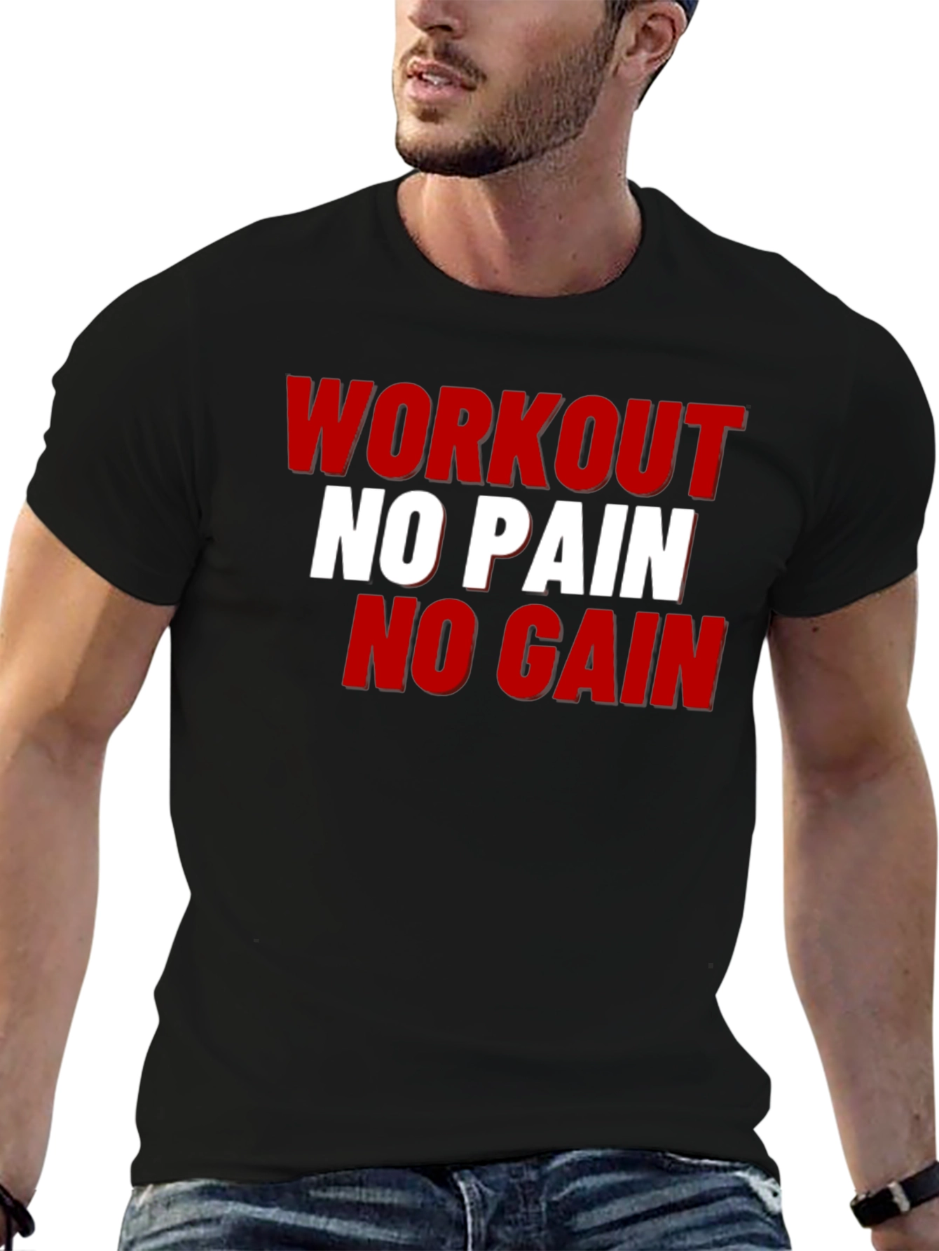 Workout No Pain No Gain Graphic Tee