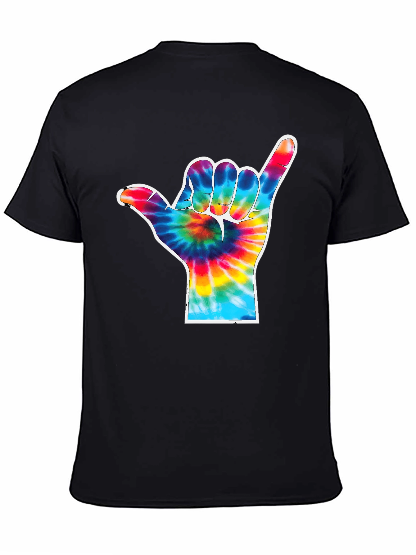Tie Dye Shaka Hand Gesture Graphic T-Shirt