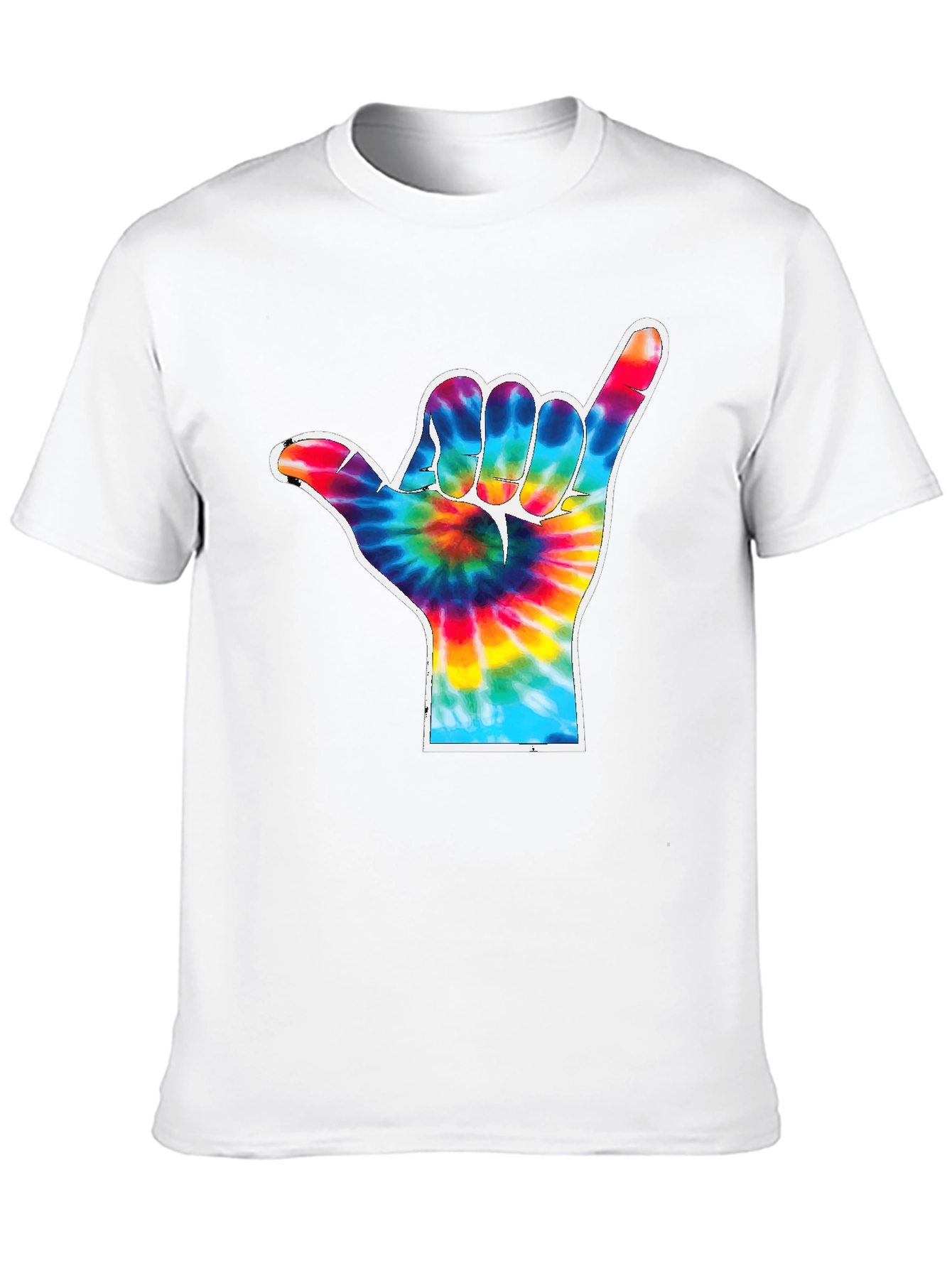 Tie Dye Shaka Hand Gesture Graphic T-Shirt