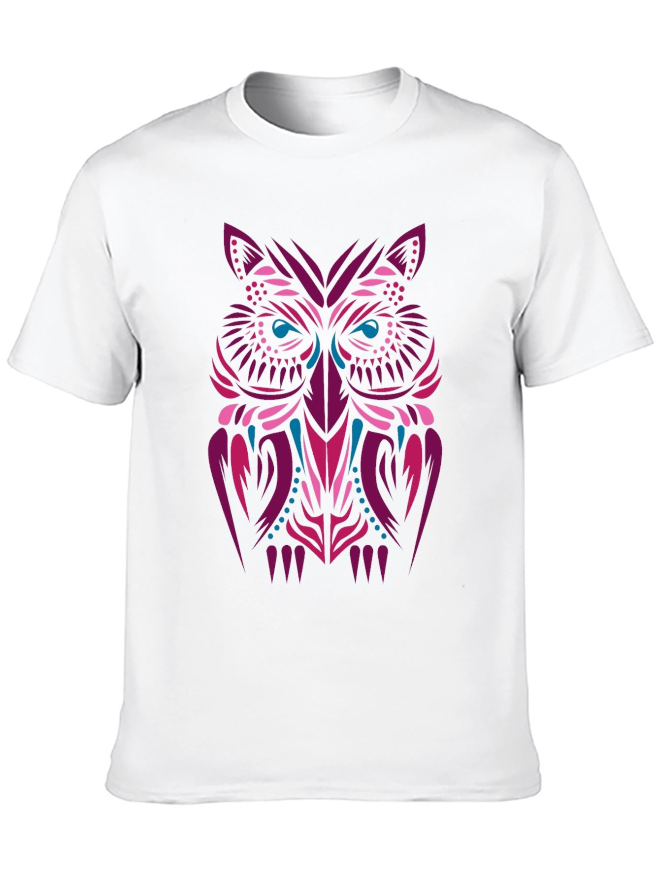 Tribal Owl Graphic Tee - Stylish Mens Black T-Shirt