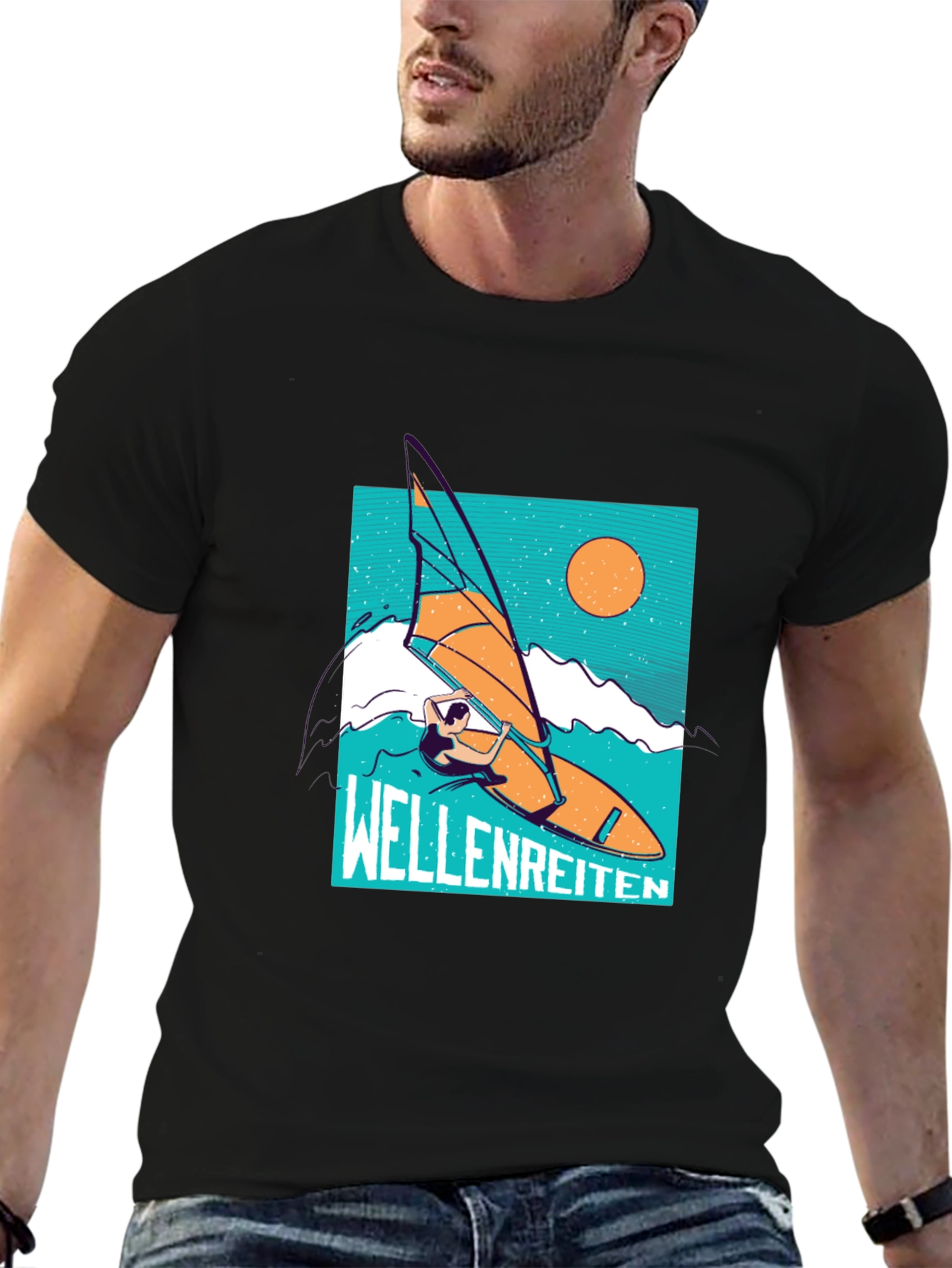 Wellenreiten T-Shirt - Black Graphic Tee