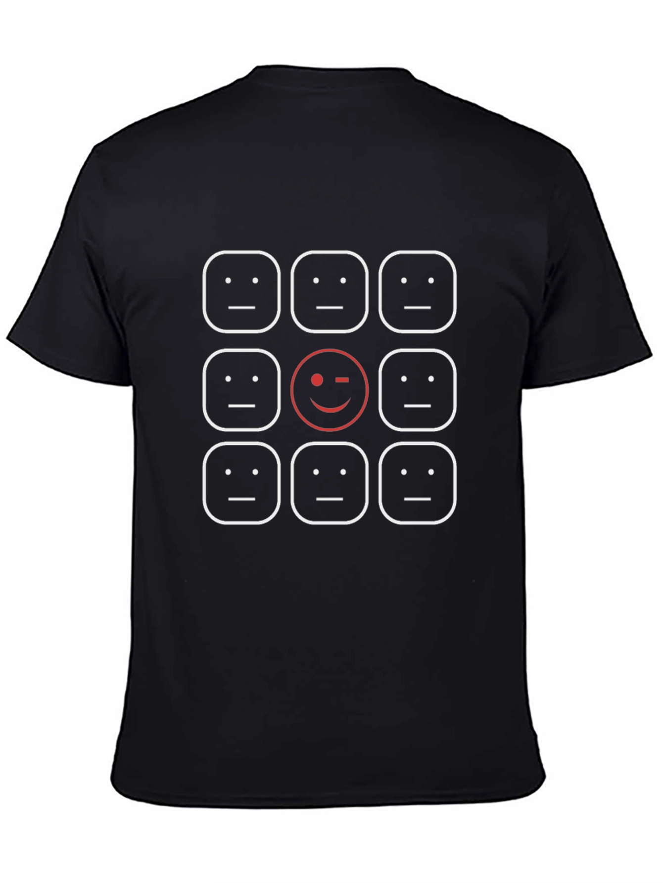Unique Expression T-Shirt - Funny Mood Squares Graphic Tee