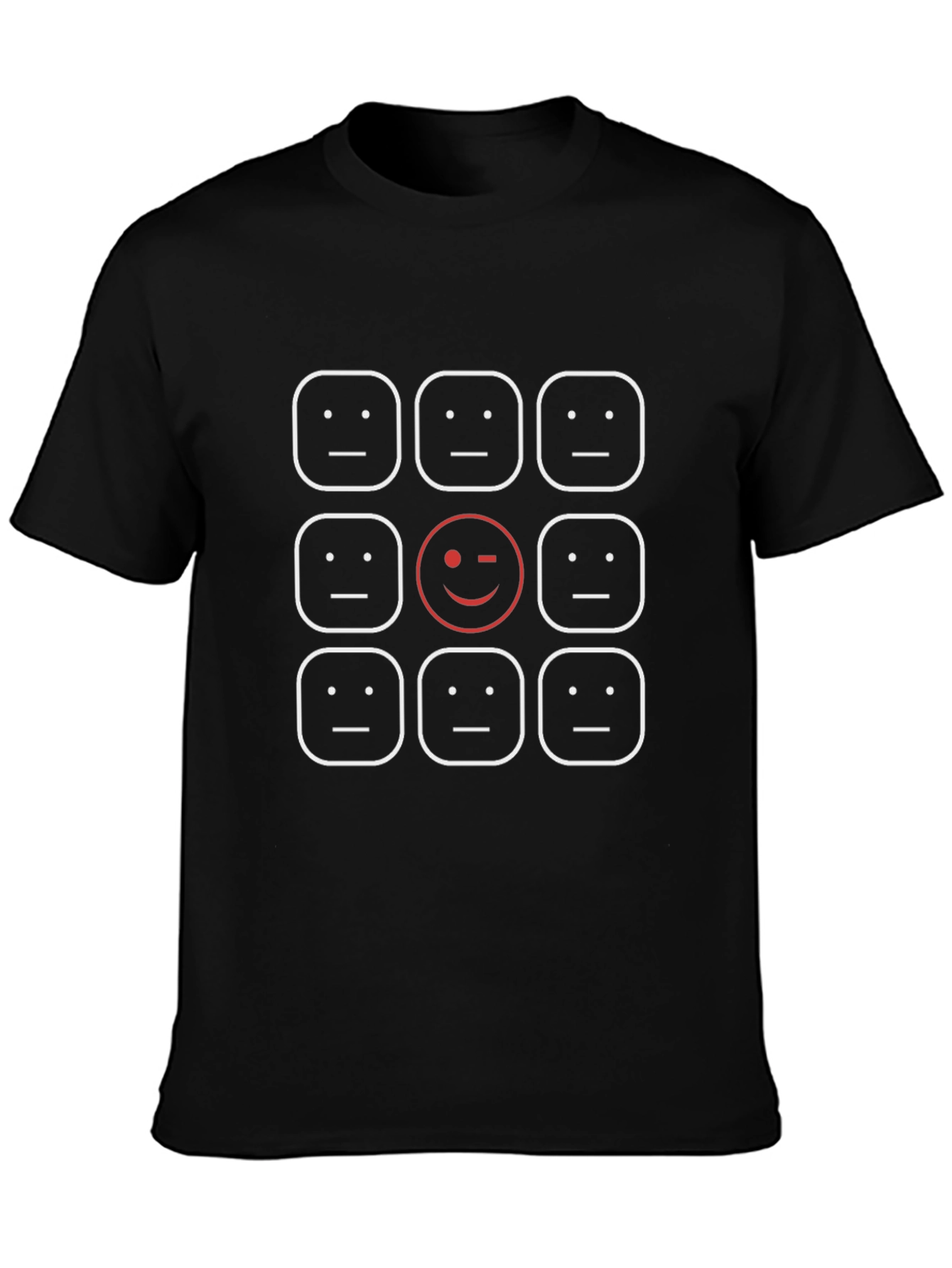 Unique Expression T-Shirt - Funny Mood Squares Graphic Tee