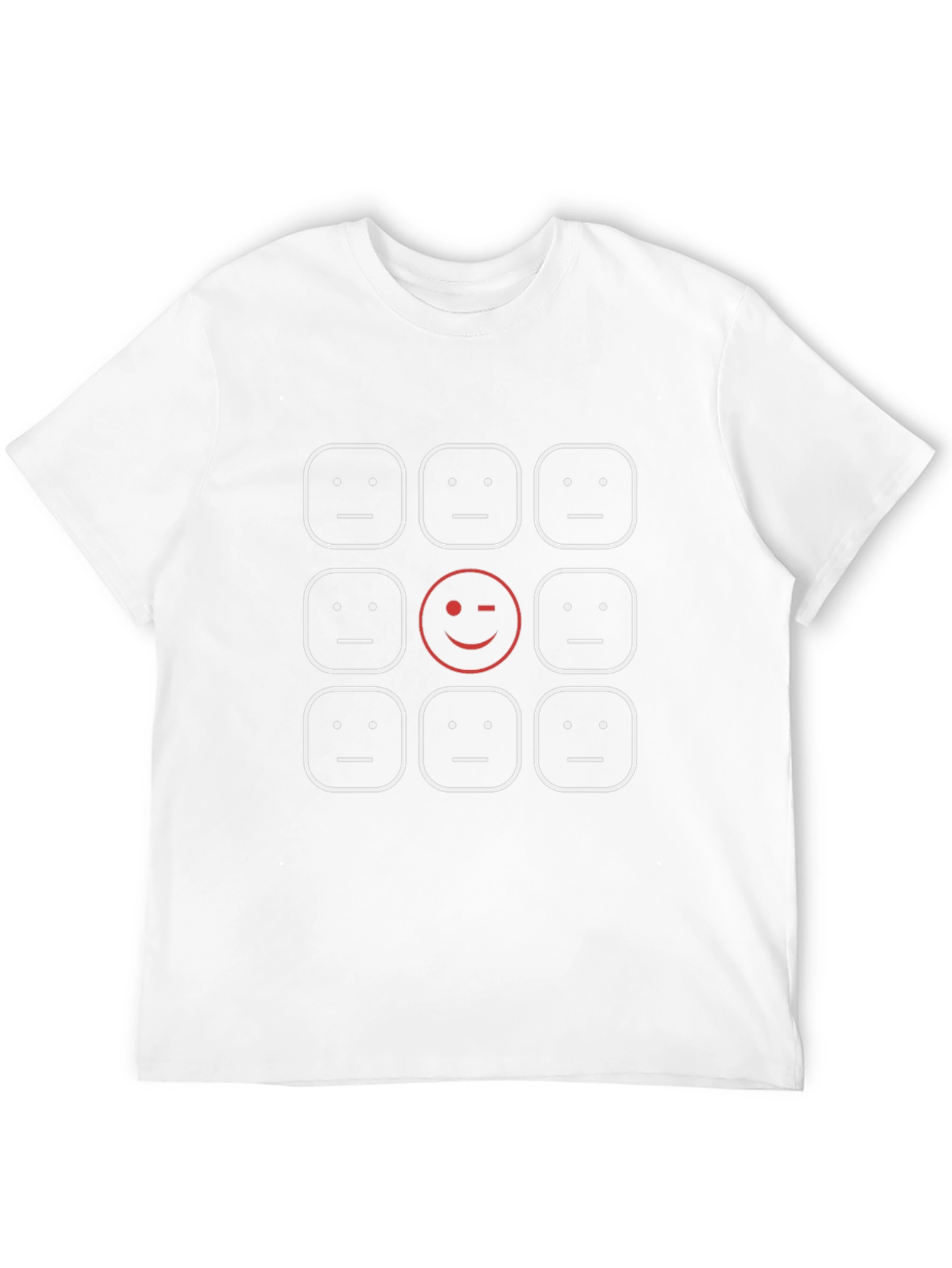 Unique Expression T-Shirt - Funny Mood Squares Graphic Tee