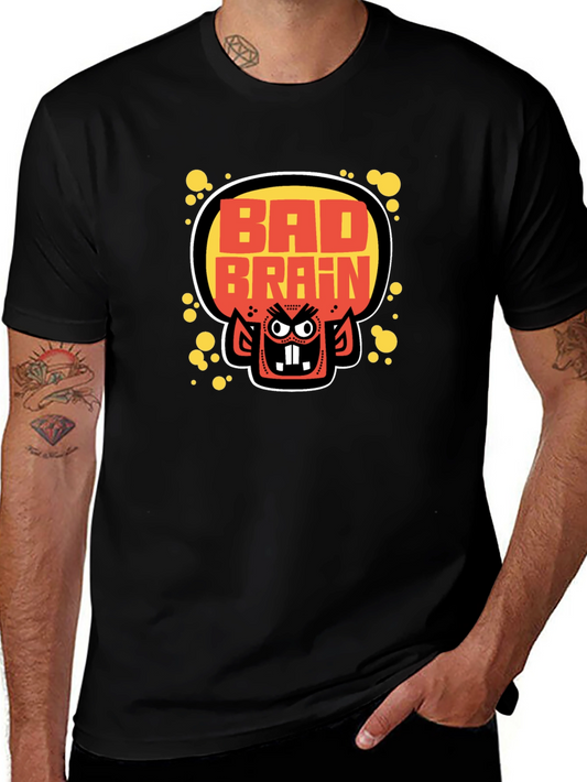 Bad Brains Cartoon Monster Graphic Black T-Shirt