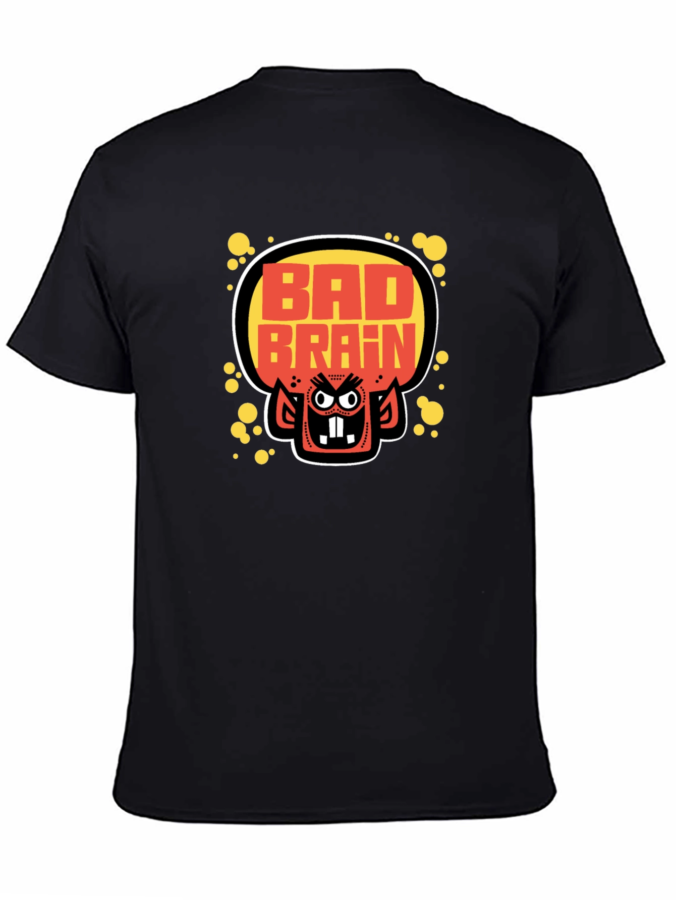 Bad Brains Cartoon Monster Graphic Black T-Shirt