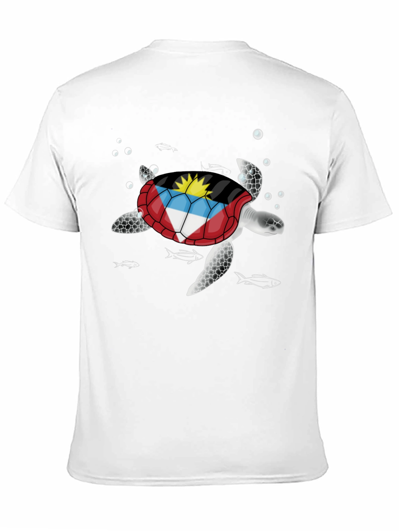 Antigua & Barbuda Flag Turtle Graphic T-Shirt
