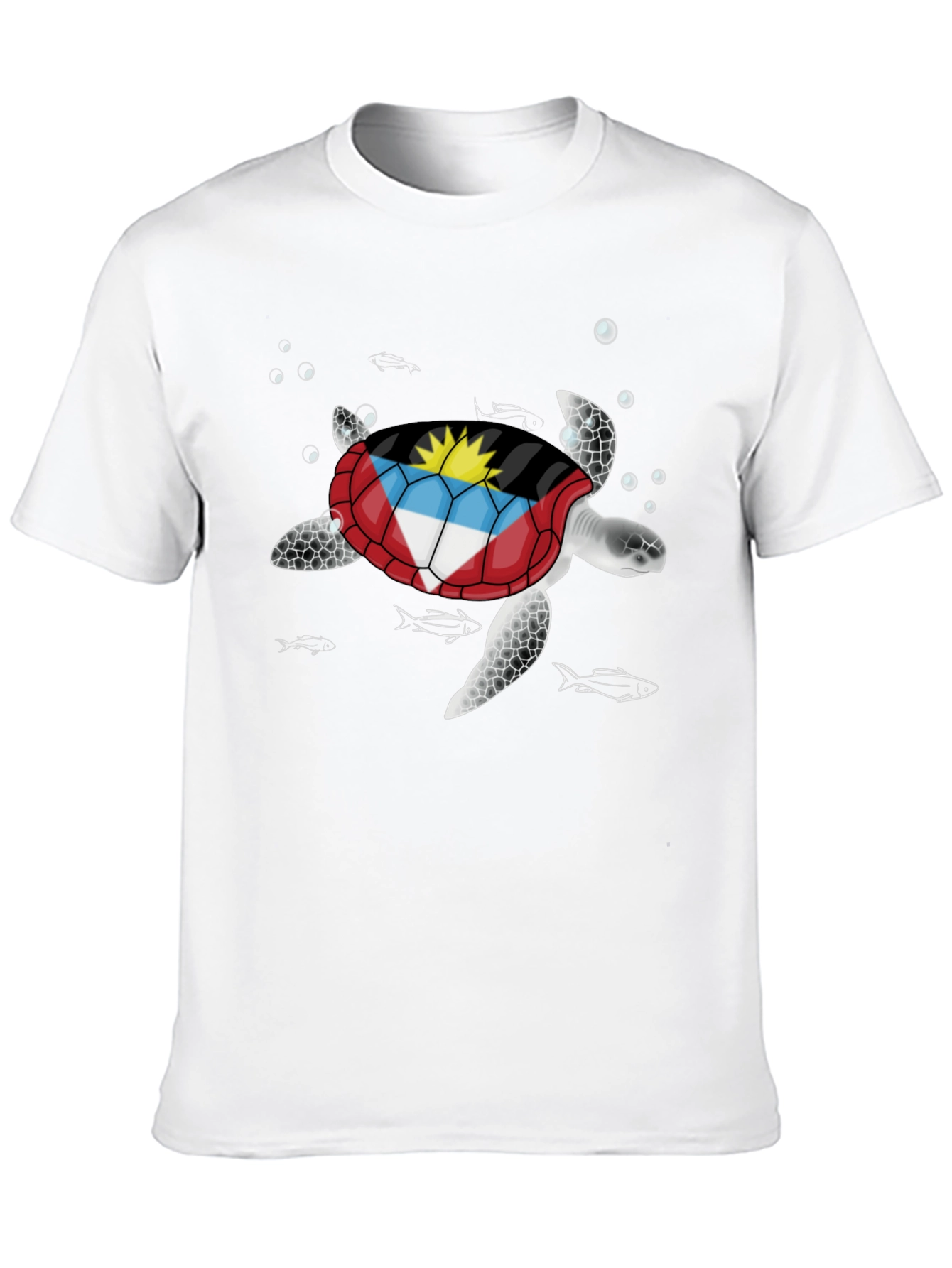 Antigua & Barbuda Flag Turtle Graphic T-Shirt