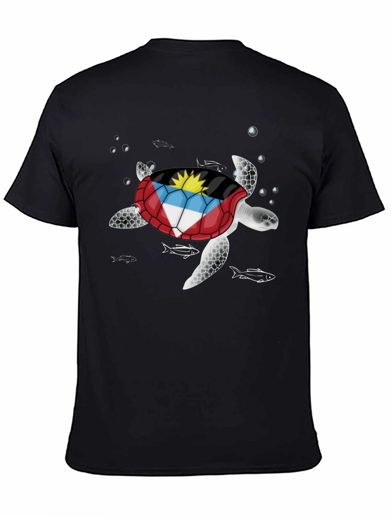 Antigua & Barbuda Flag Turtle Graphic T-Shirt