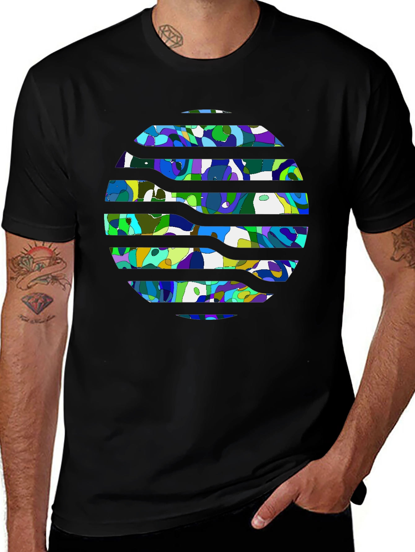 Abstract Art Tee - Black Graphic T-Shirt