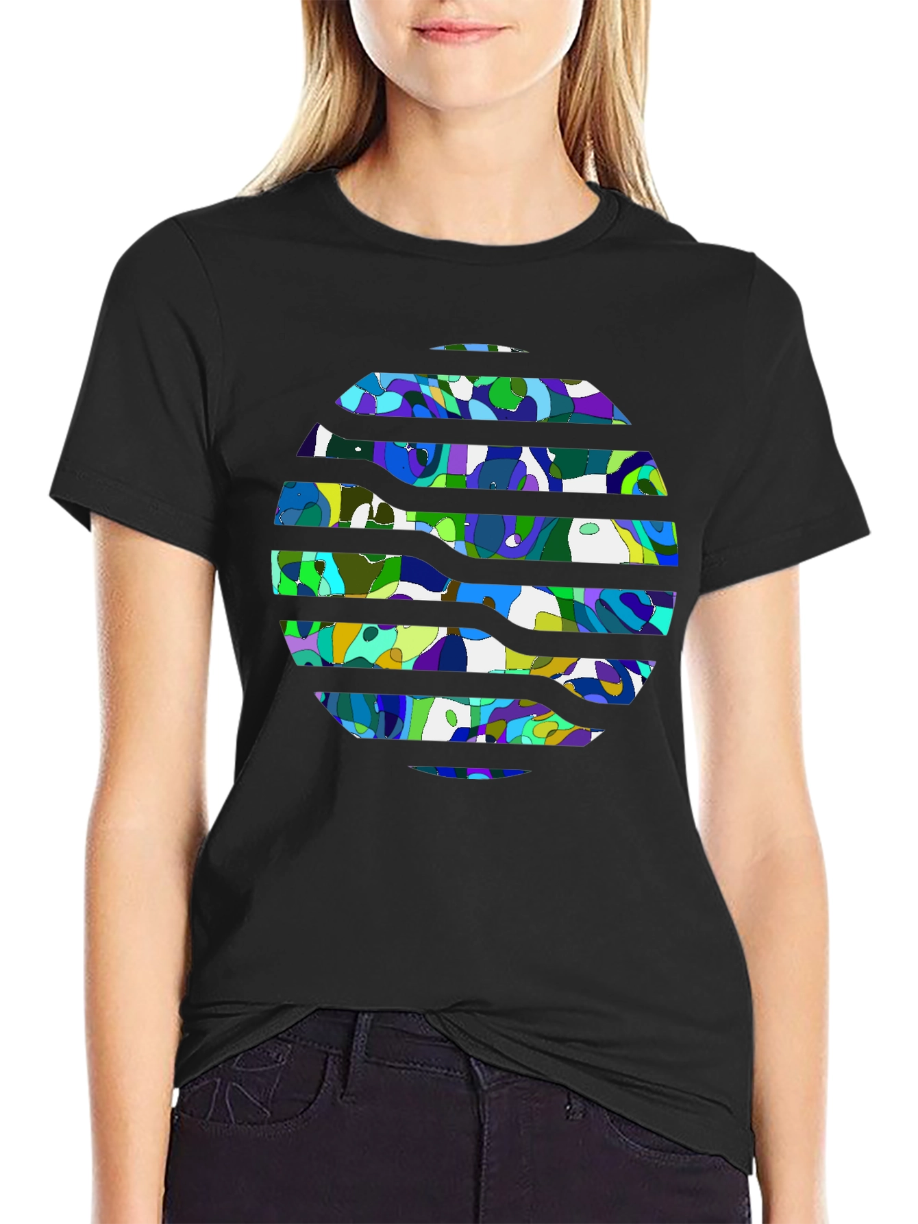 Abstract Art Tee - Black Graphic T-Shirt