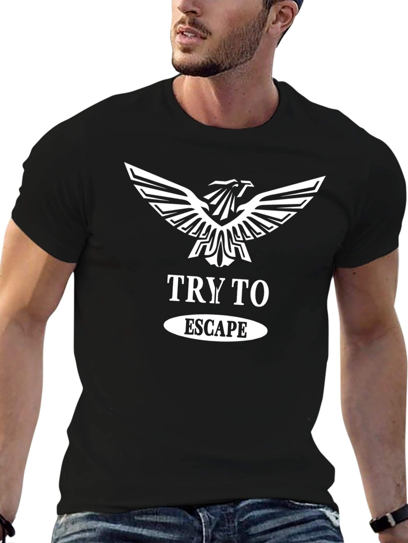 Try To Escape Graphic T-Shirt - Black