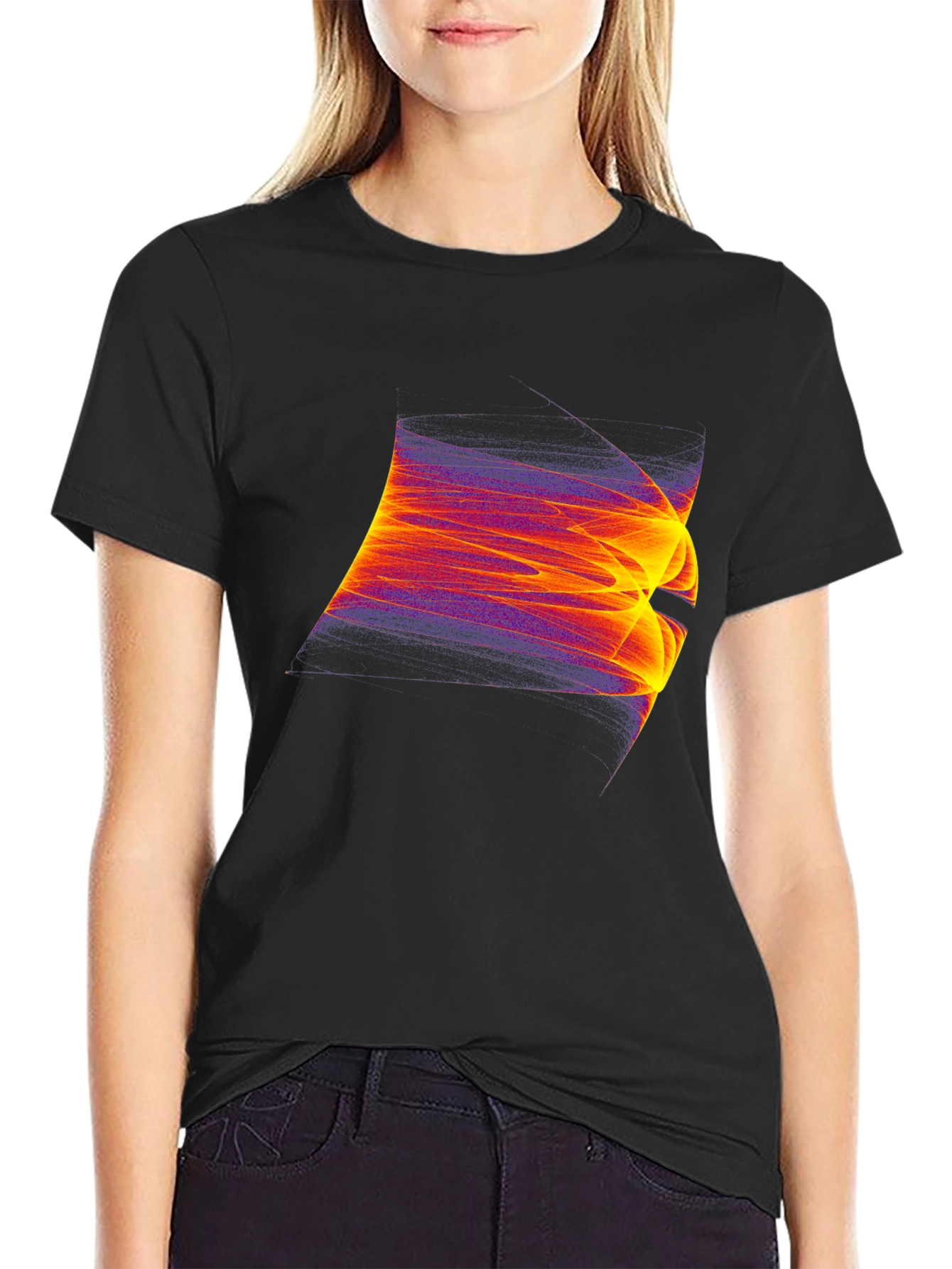 Abstract Fire T-Shirt - Black Graphic Tee