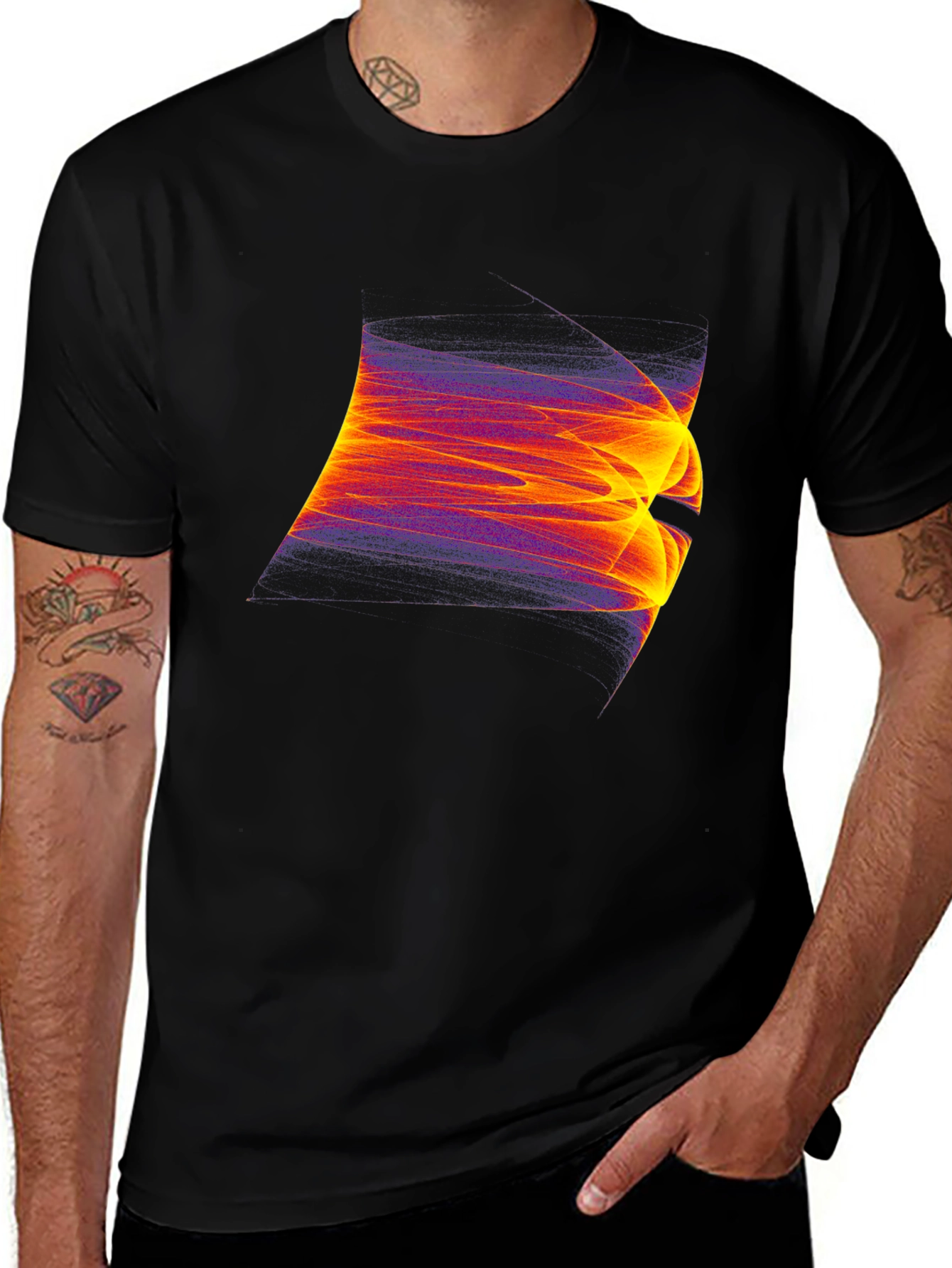 Abstract Fire T-Shirt - Black Graphic Tee