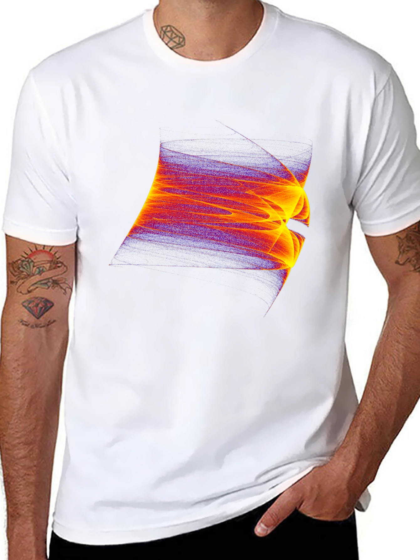 Abstract Fire T-Shirt - Black Graphic Tee