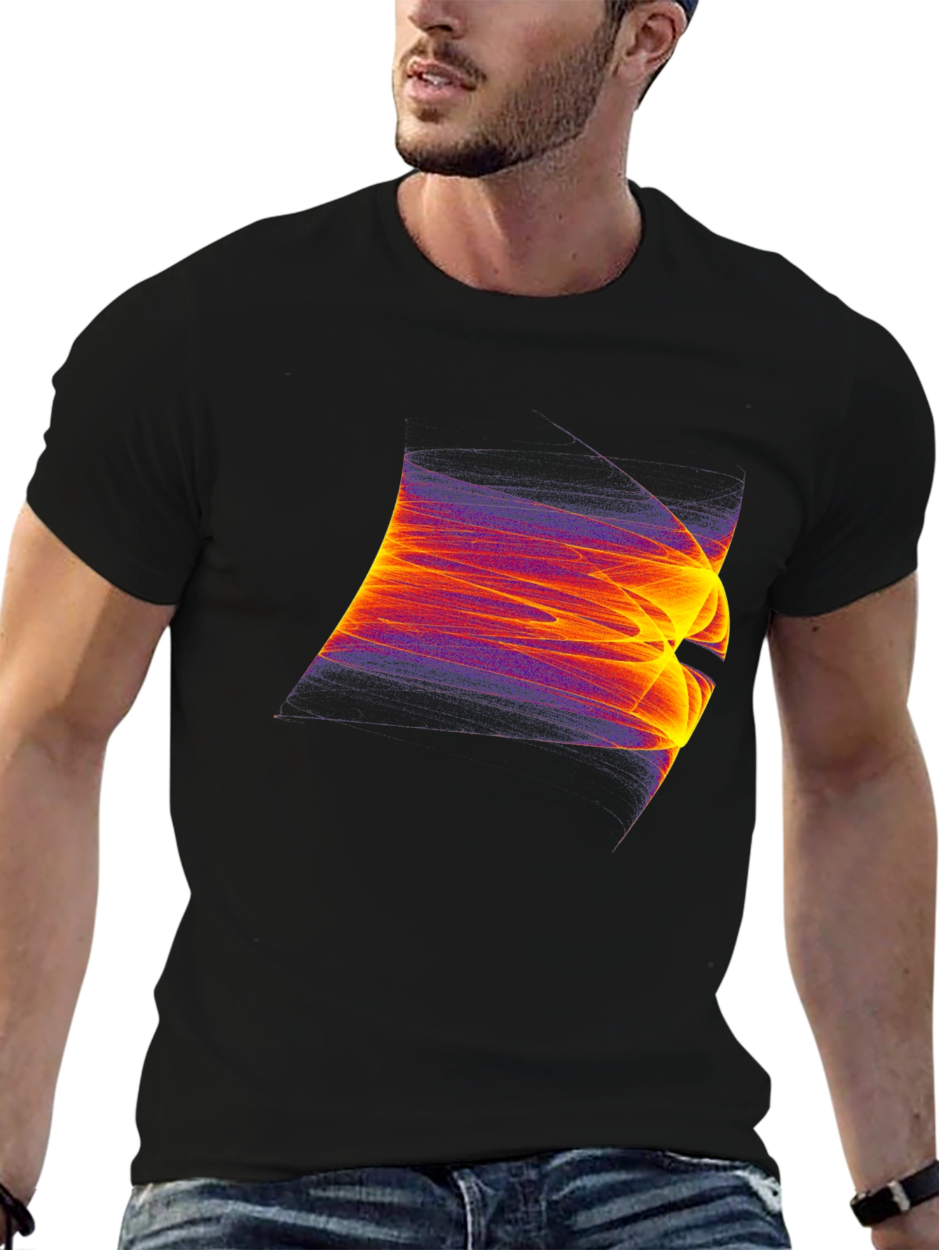 Abstract Fire T-Shirt - Black Graphic Tee