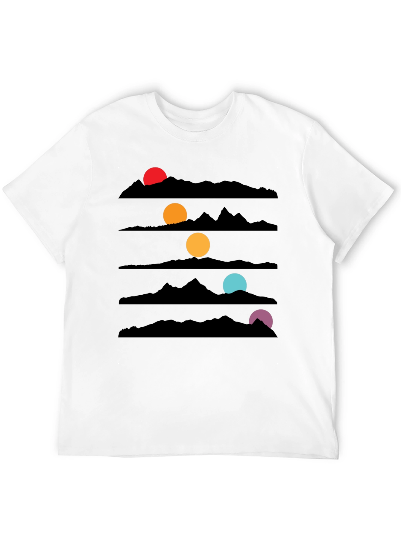 Sunset Mountainscape Black T-Shirt