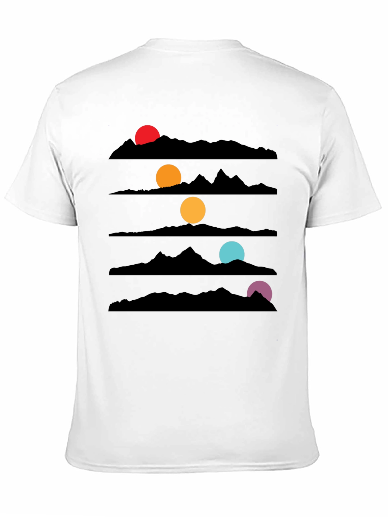 Sunset Mountainscape Black T-Shirt