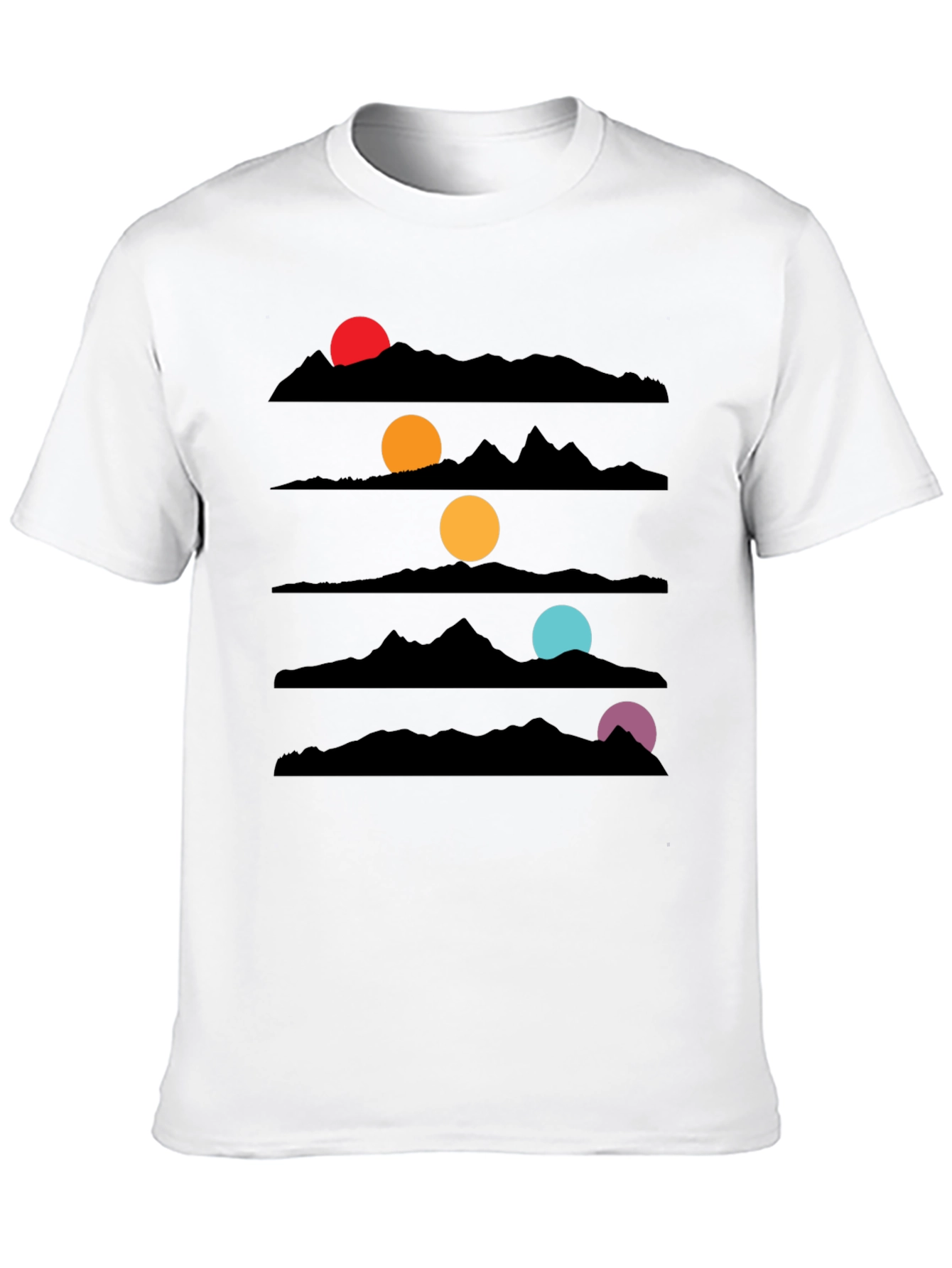 Sunset Mountainscape Black T-Shirt