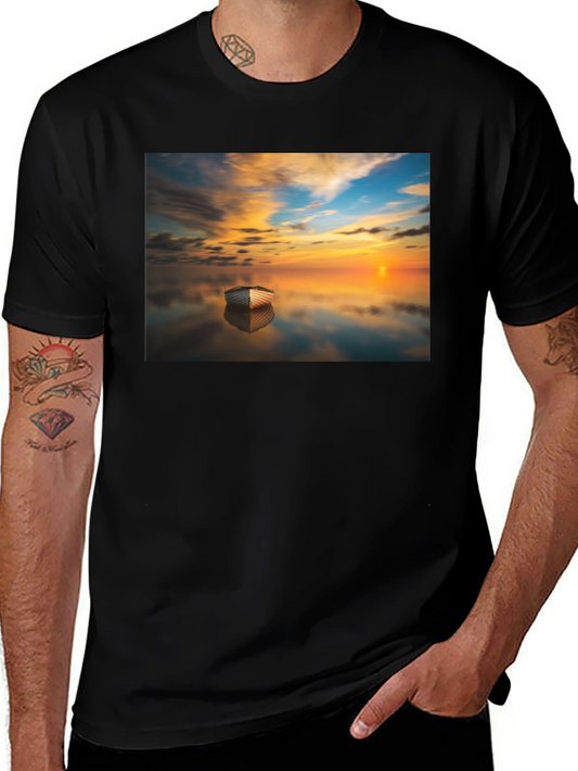 Sunset Boat Graphic Tee - Unique & Stylish