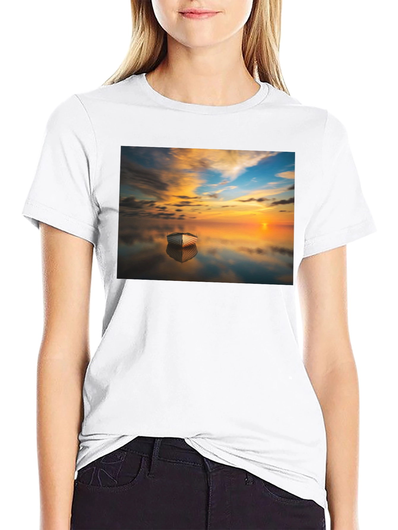 Sunset Boat Graphic Tee - Unique & Stylish