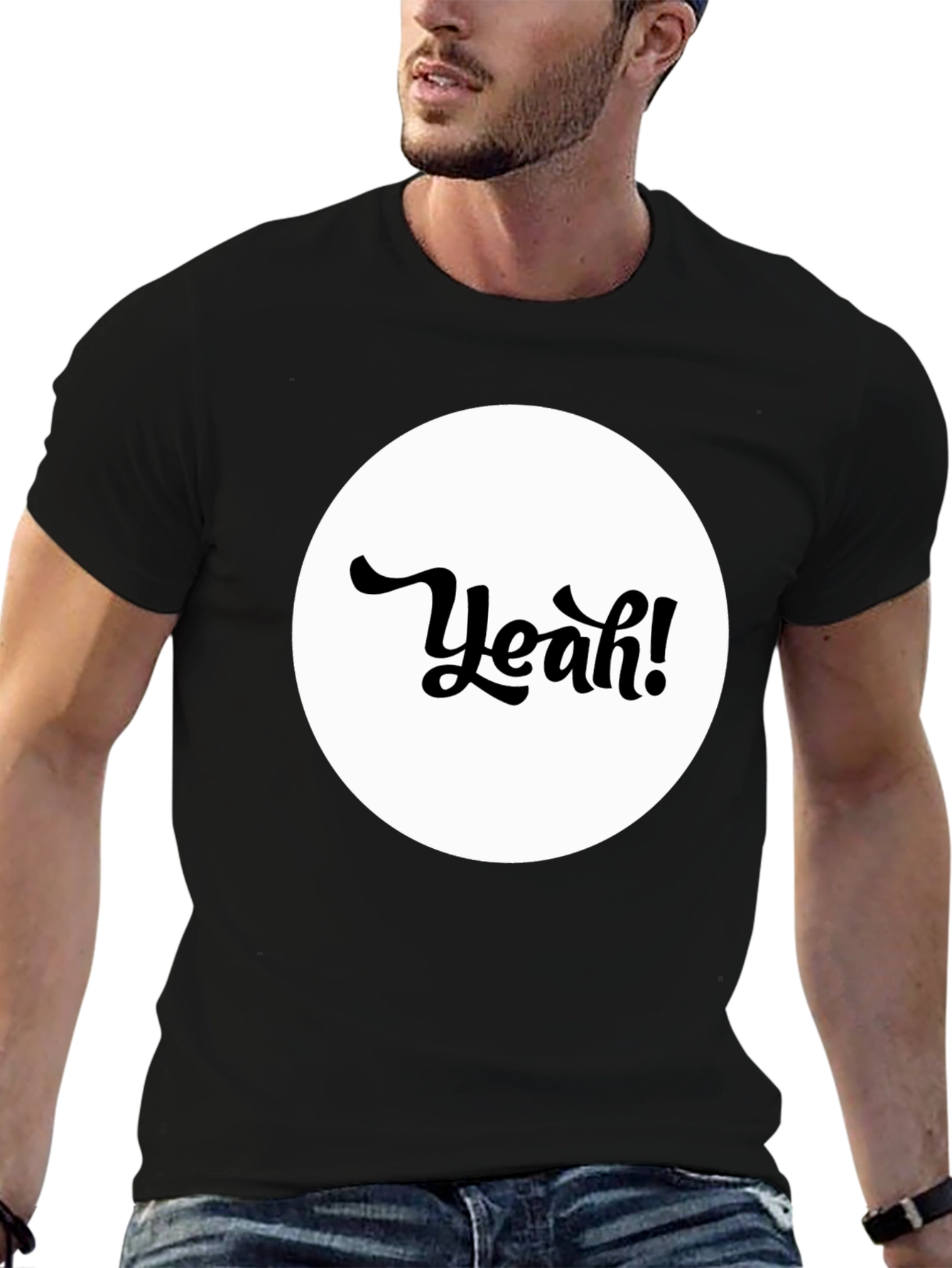 Yeah! Graphic Tee - Black Cotton T-Shirt