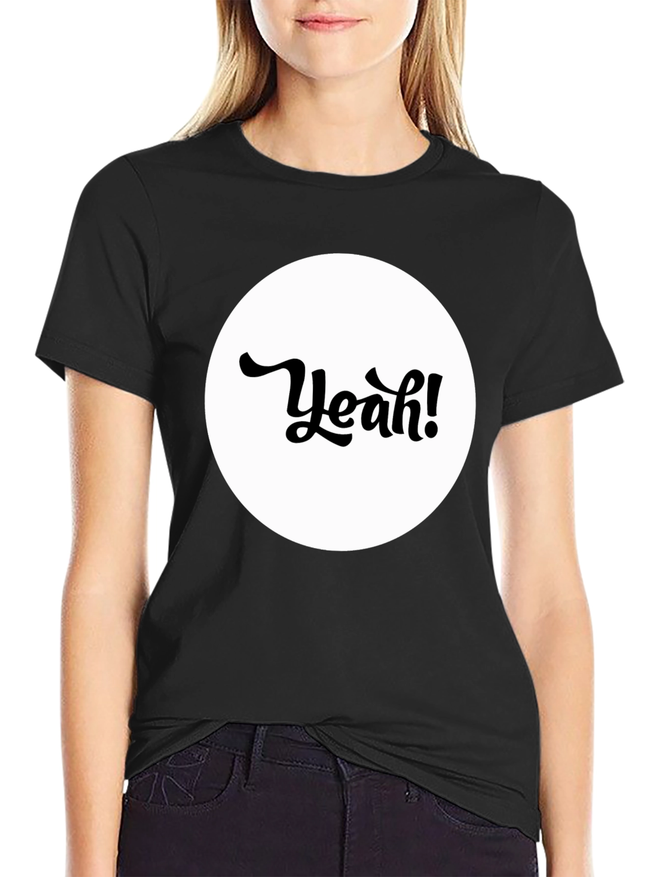 Yeah! Graphic Tee - Black Cotton T-Shirt