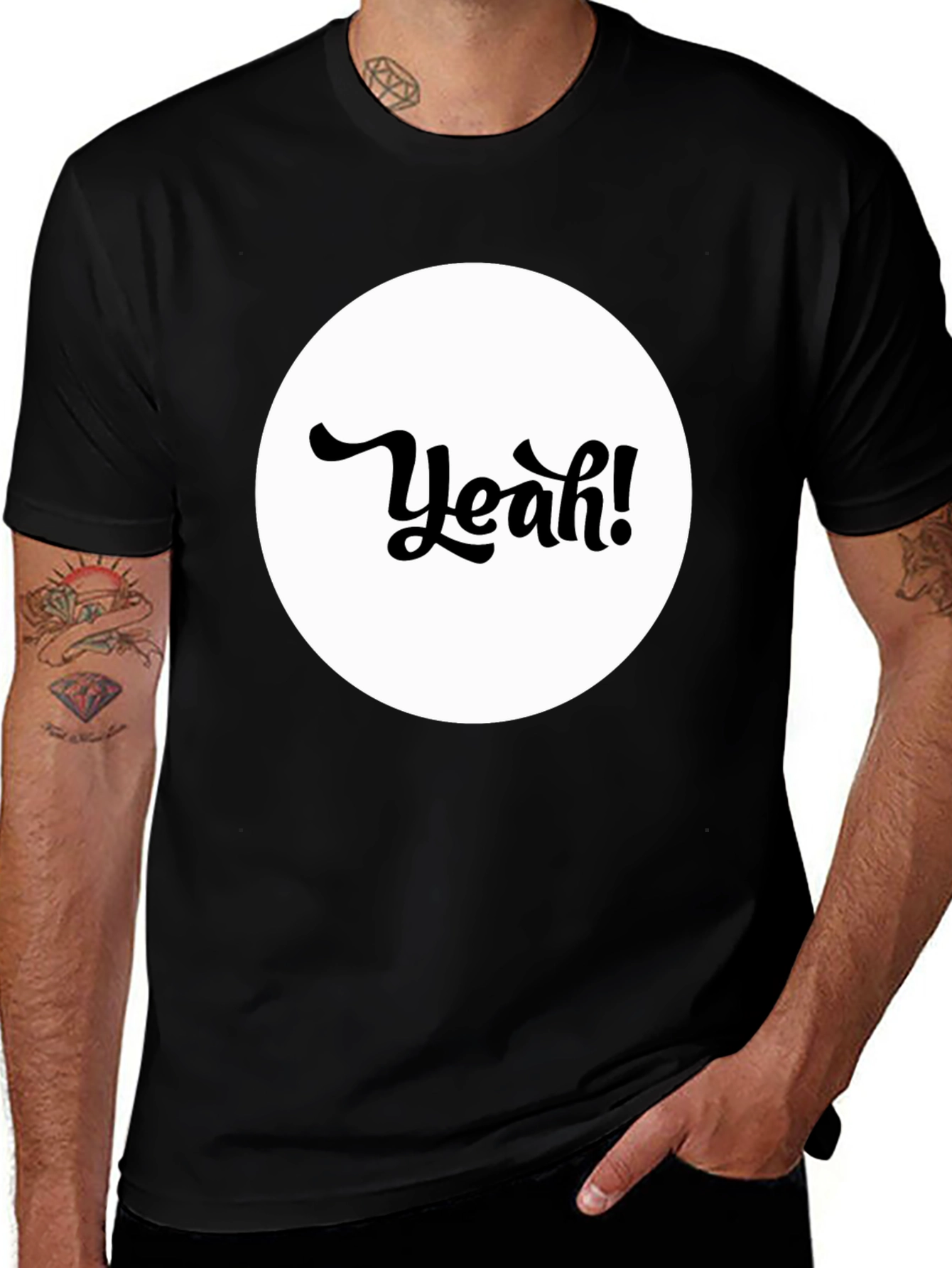 Yeah! Graphic Tee - Black Cotton T-Shirt