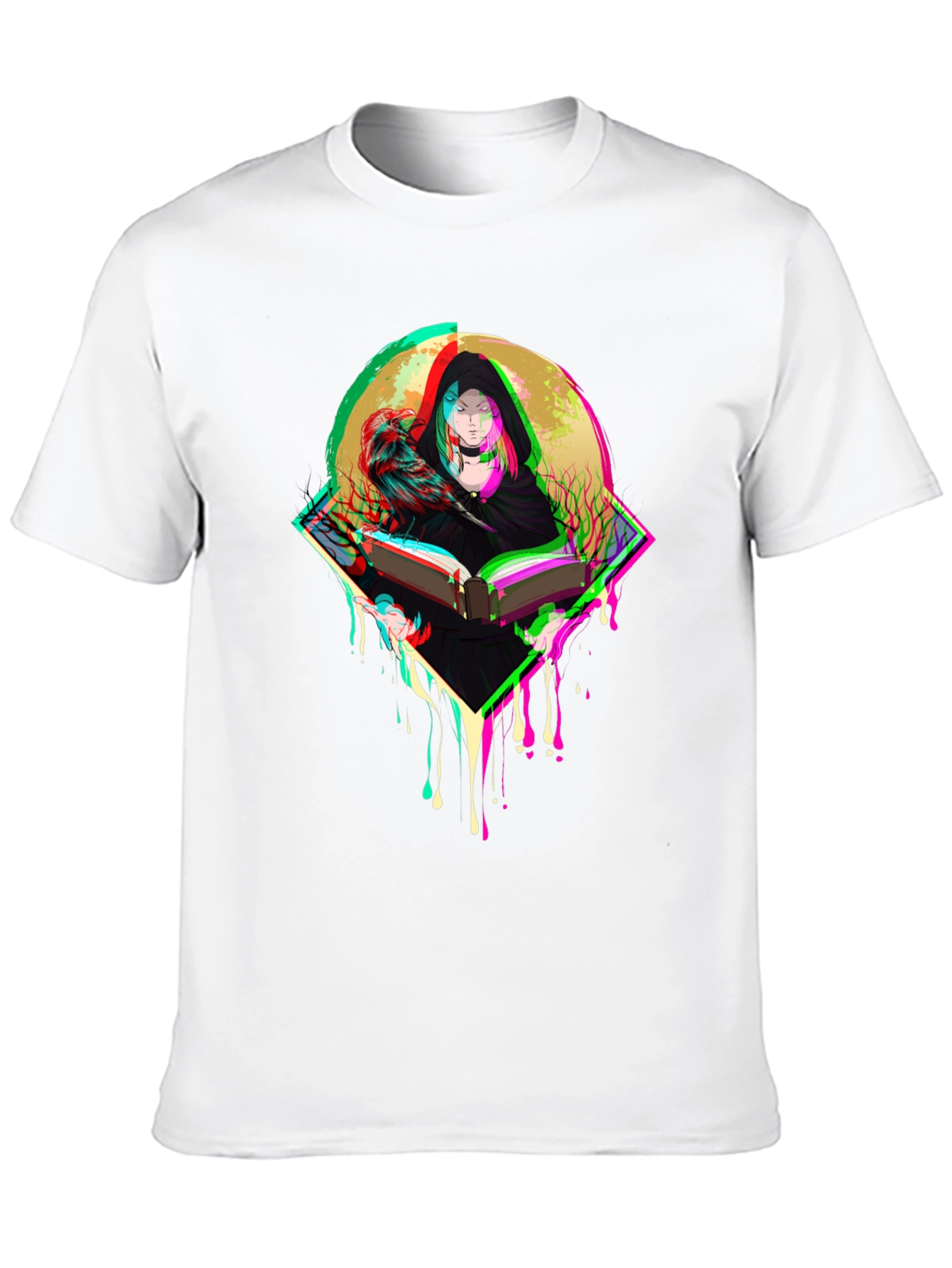 Witch & Raven Graphic Tee - Black Cotton T-Shirt
