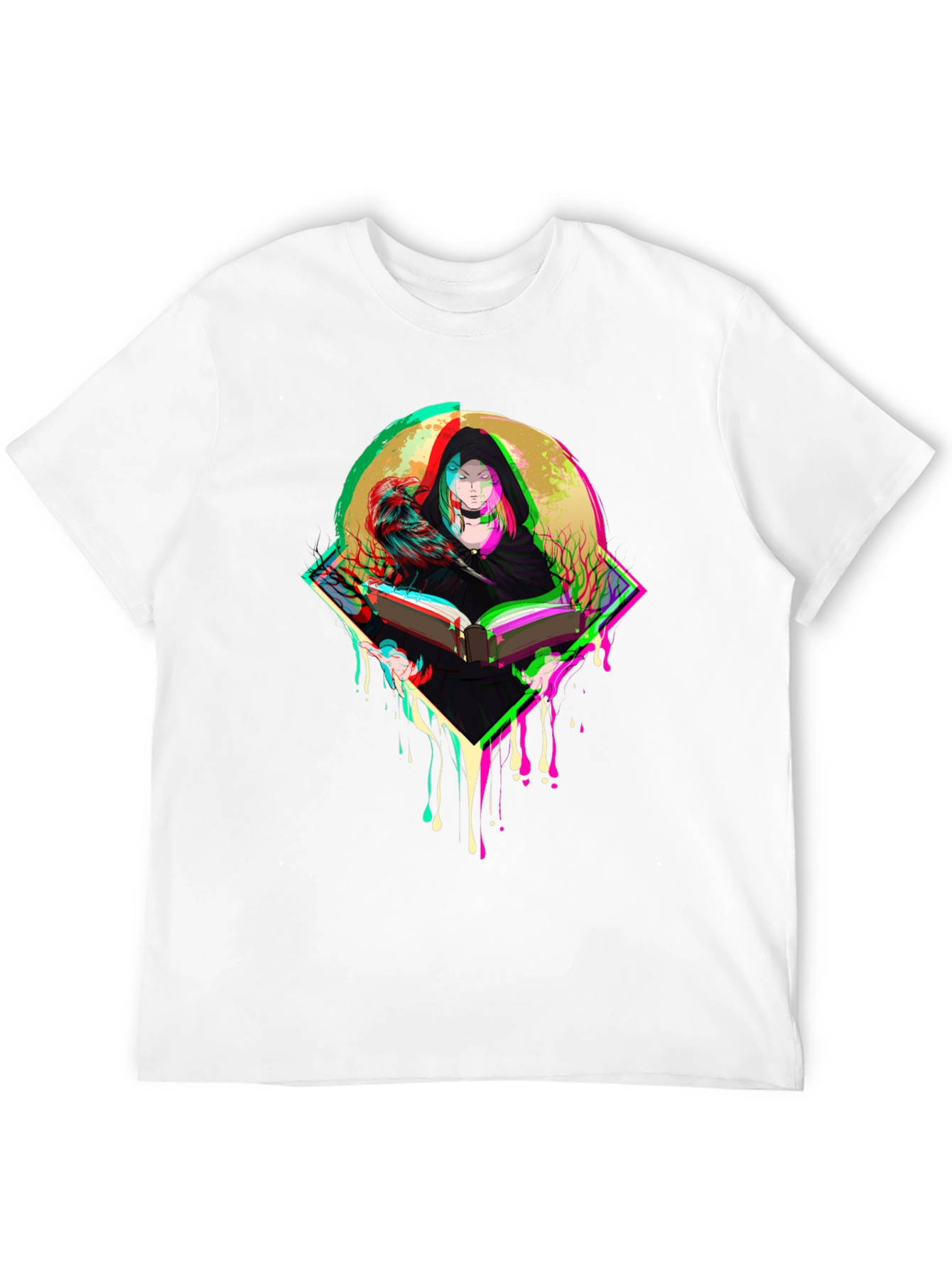 Witch & Raven Graphic Tee - Black Cotton T-Shirt
