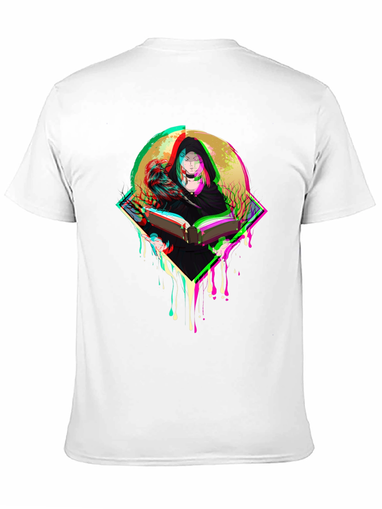 Witch & Raven Graphic Tee - Black Cotton T-Shirt