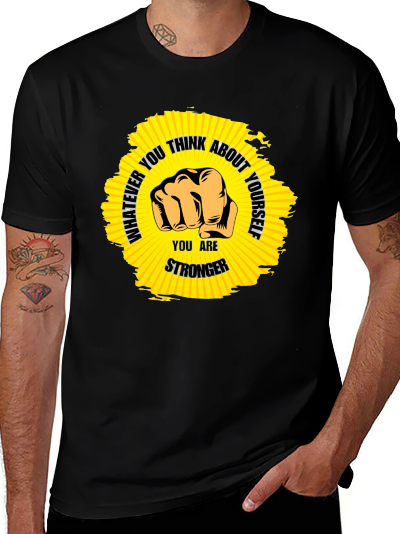 Stronger Fist Graphic Black Tee