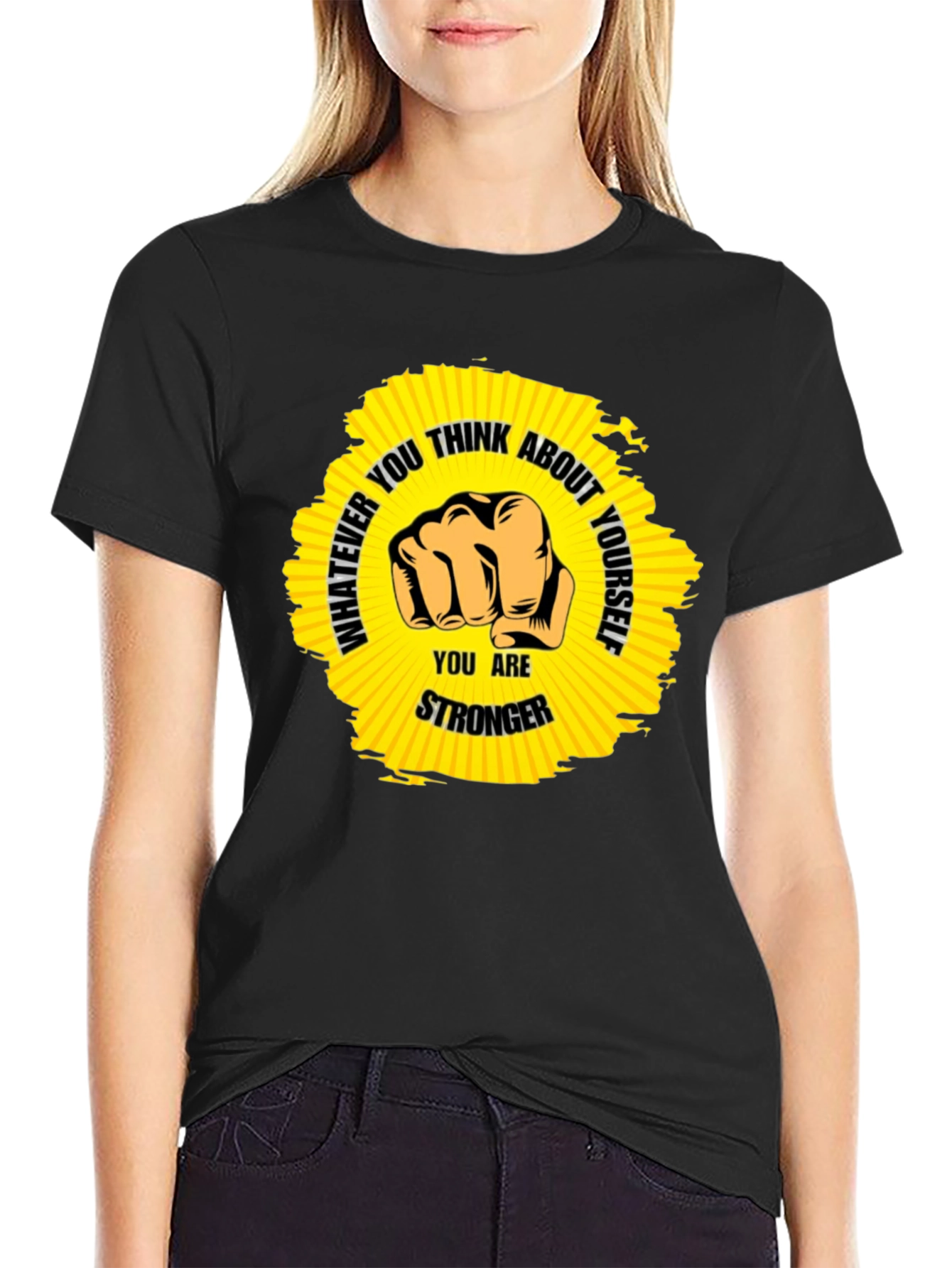 Stronger Fist Graphic Black Tee