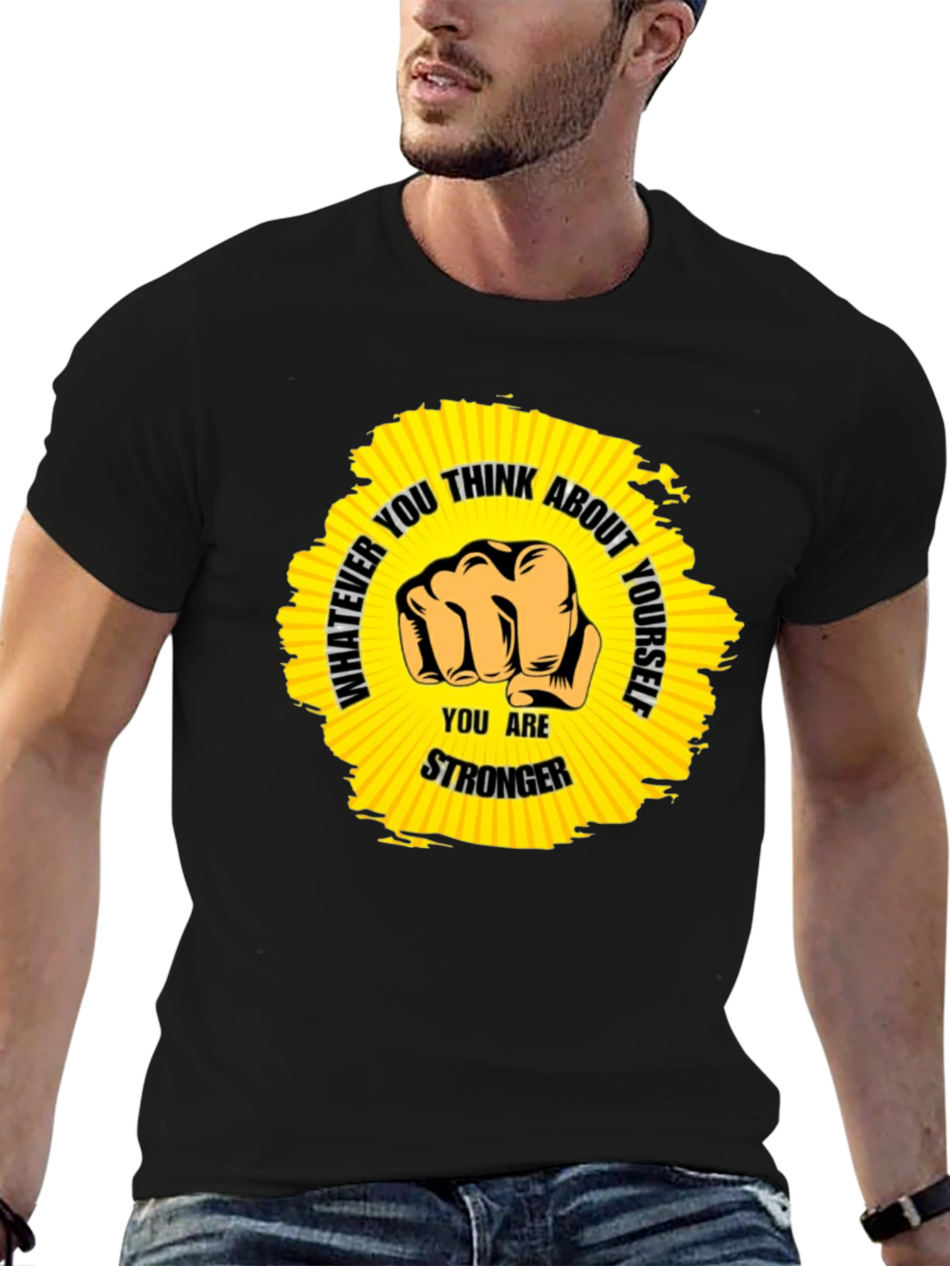 Stronger Fist Graphic Black Tee
