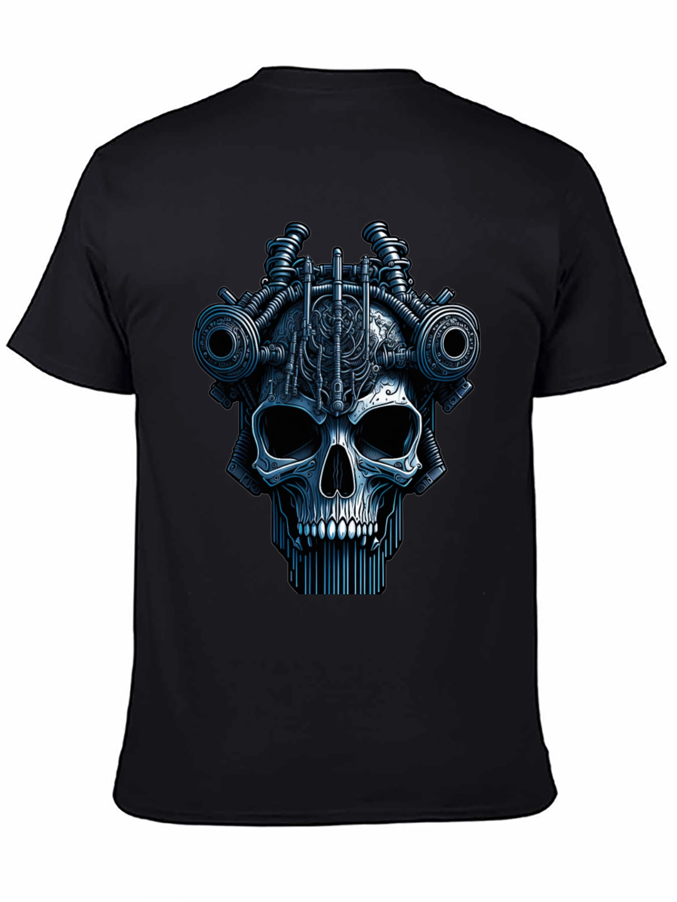 Steampunk Skull Graphic Black T-Shirt