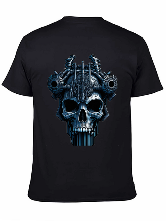 Steampunk Skull Graphic Black T-Shirt