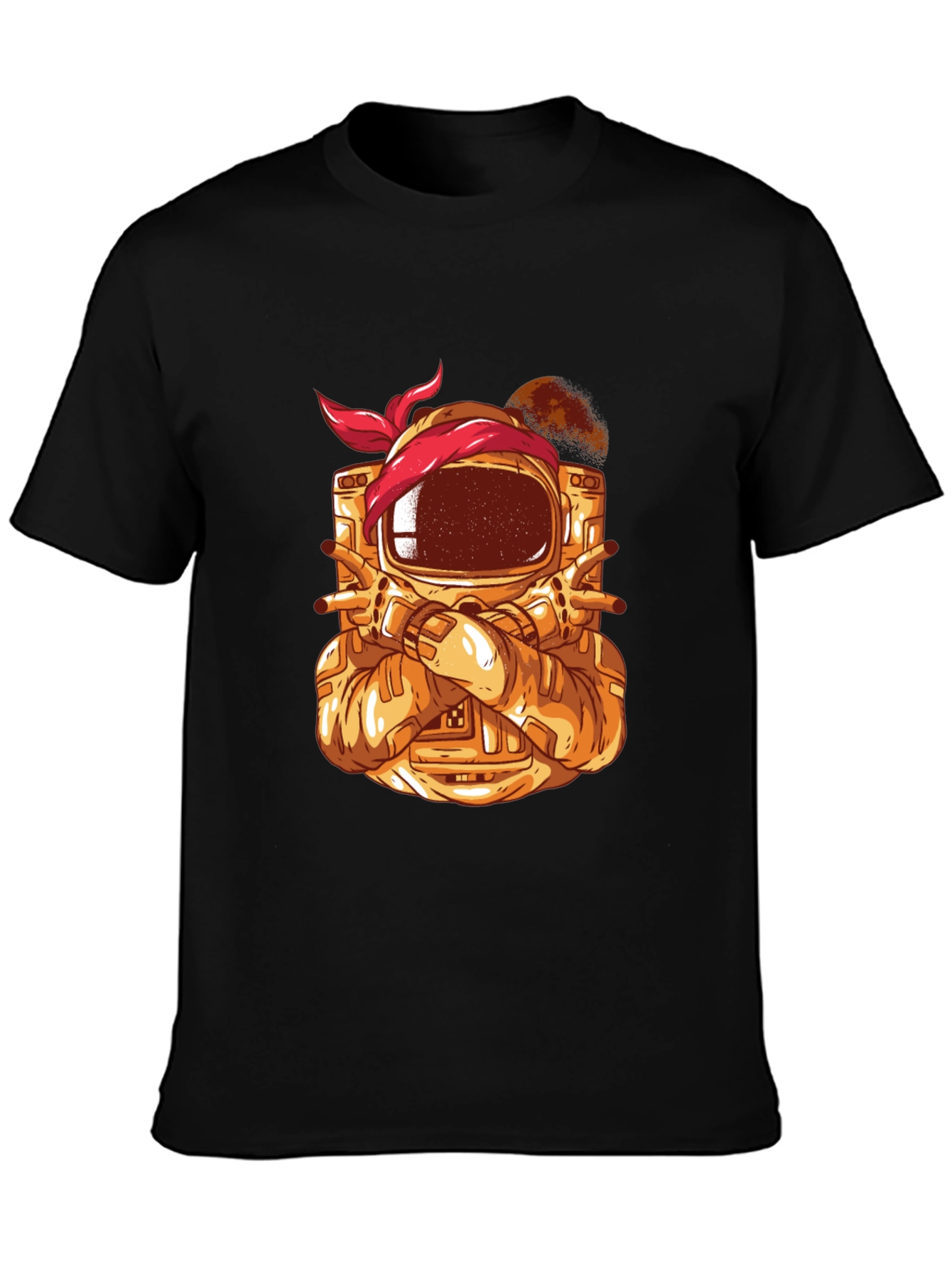 Astronaut Bandana Graphic Tee - Black