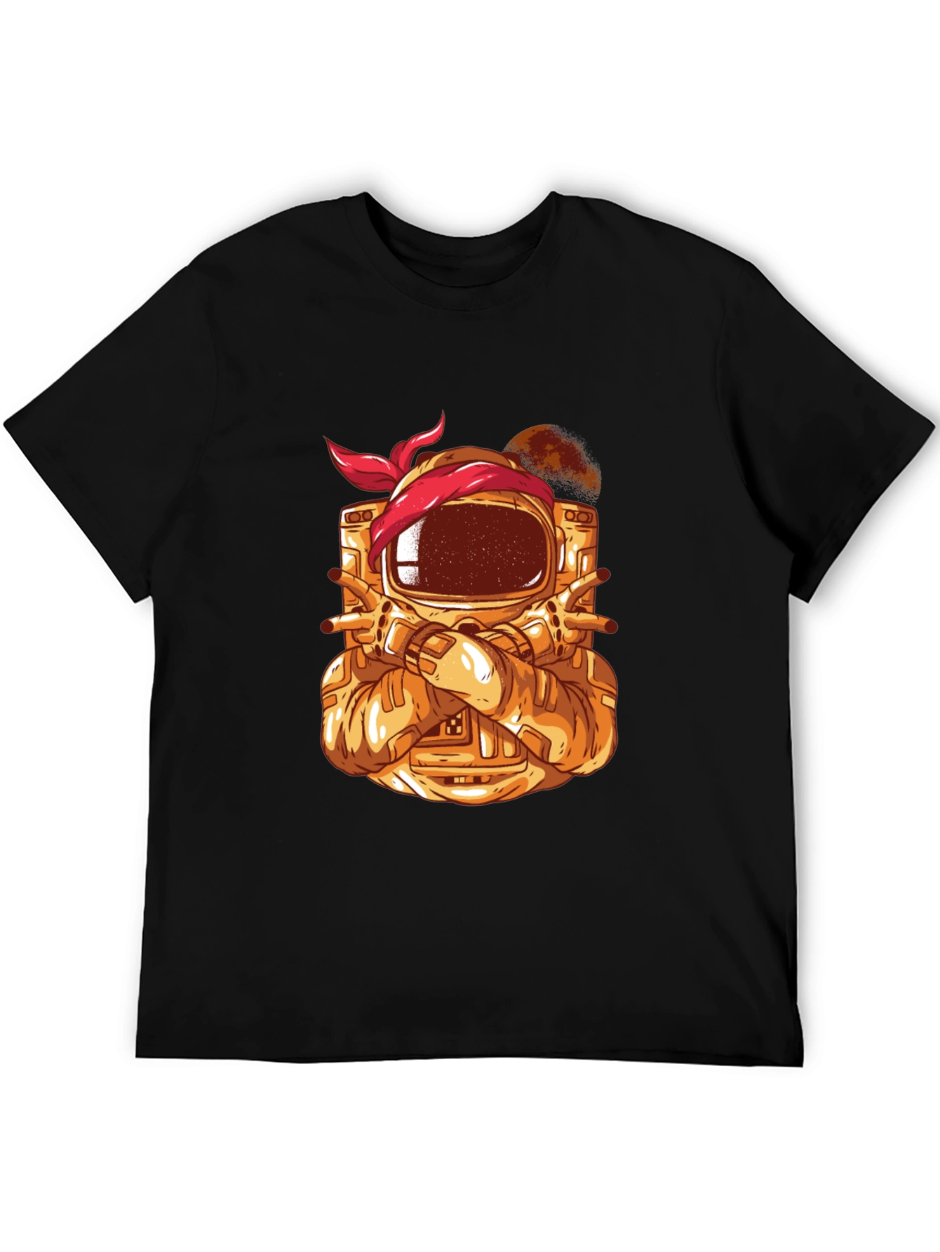 Astronaut Bandana Graphic Tee - Black