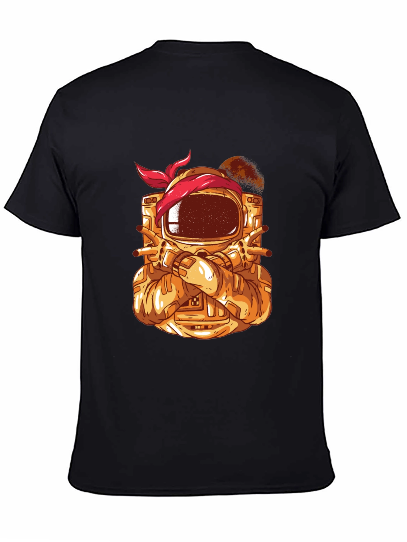Astronaut Bandana Graphic Tee - Black