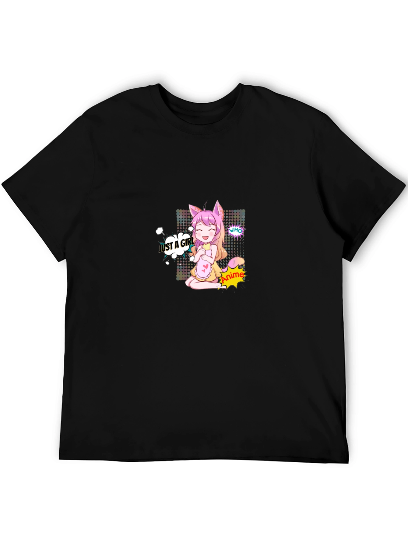 Anime Girl Graphic Black T-Shirt