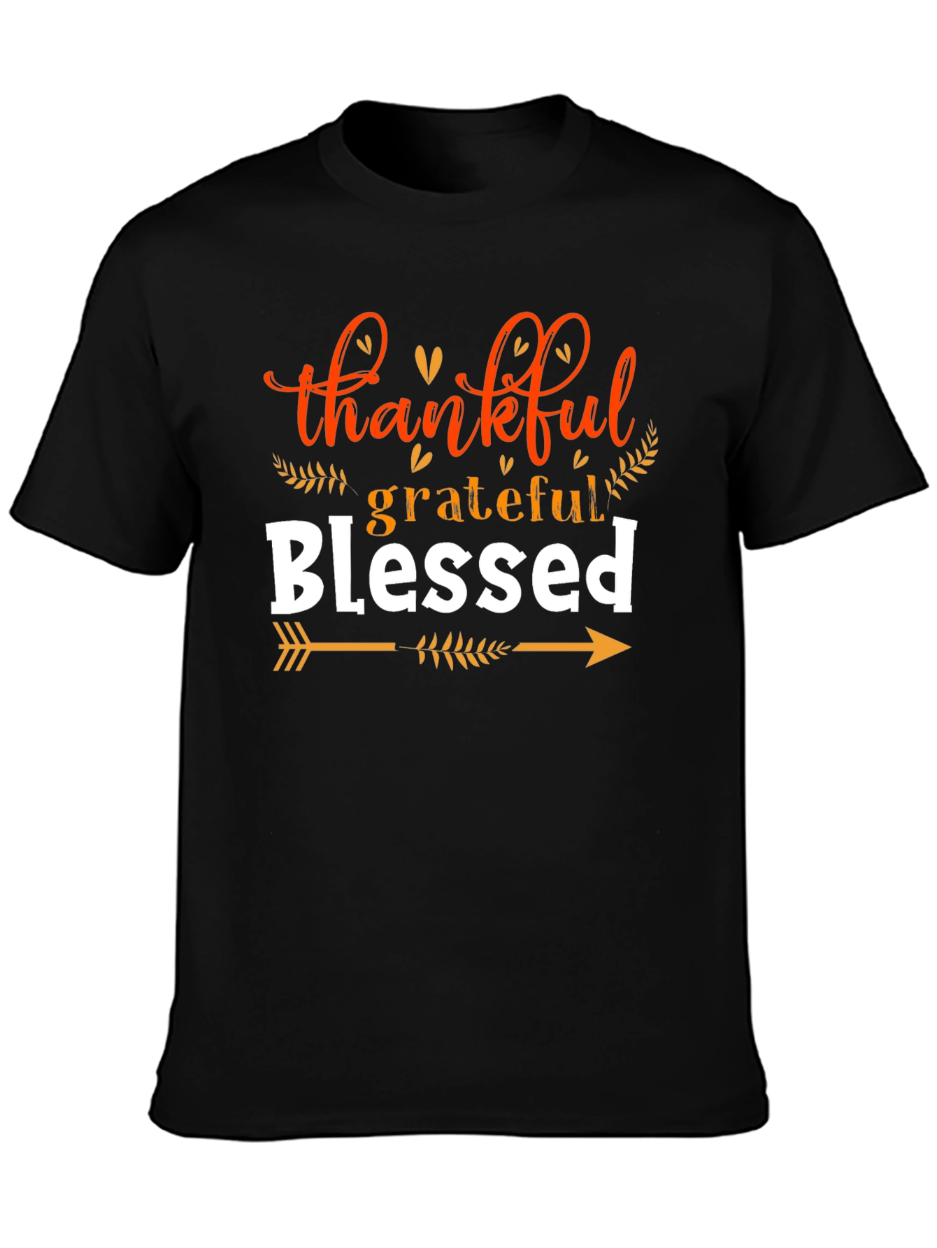 Thankful Grateful Blessed T-Shirt - Fall Thanksgiving Tee