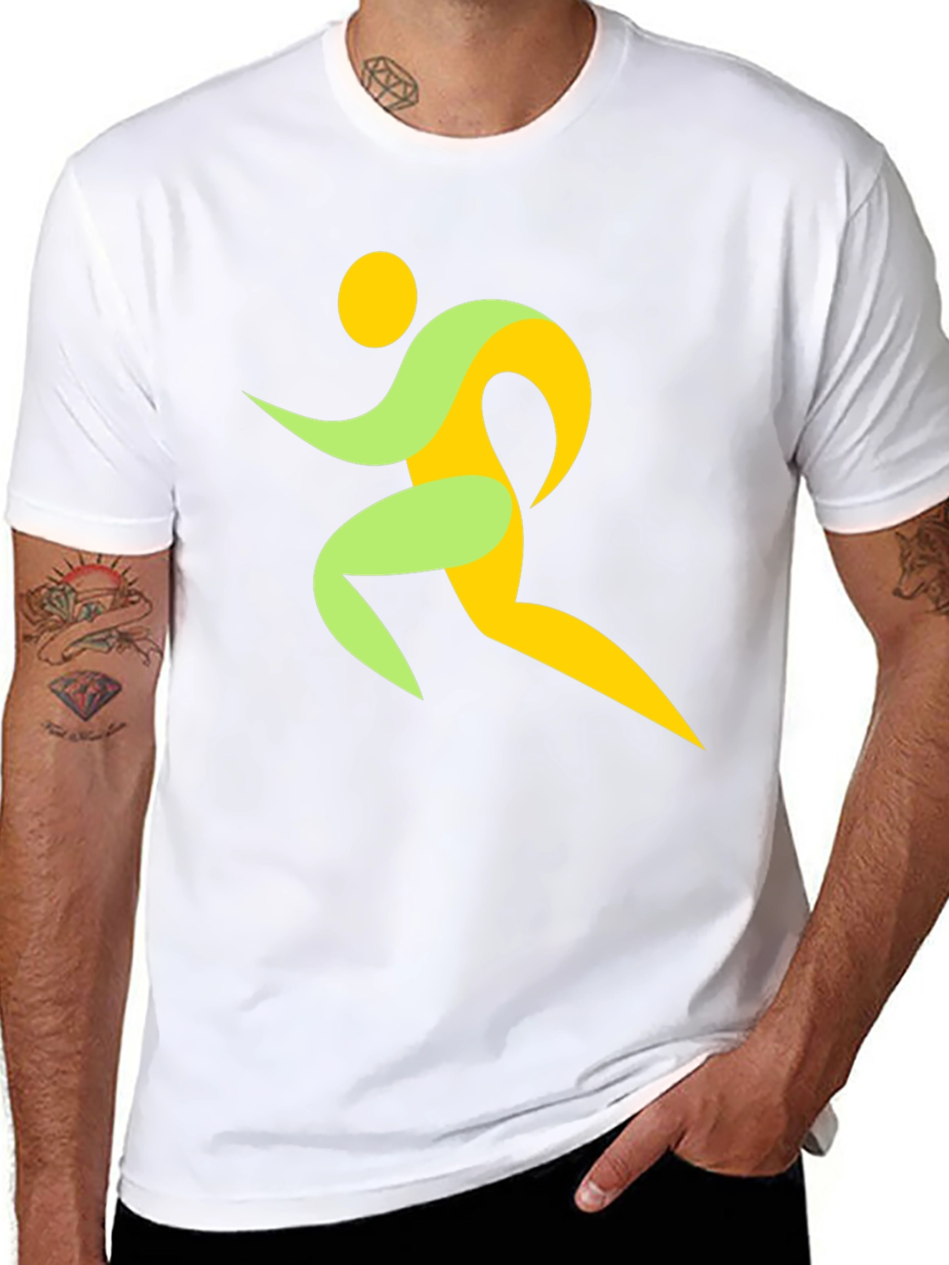 Abstract Runner Graphic T-Shirt
