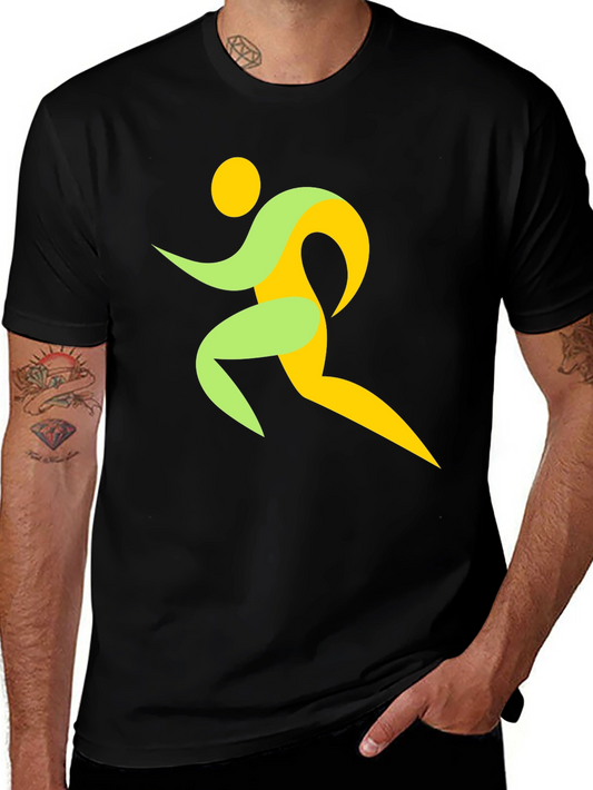 Abstract Runner Graphic T-Shirt