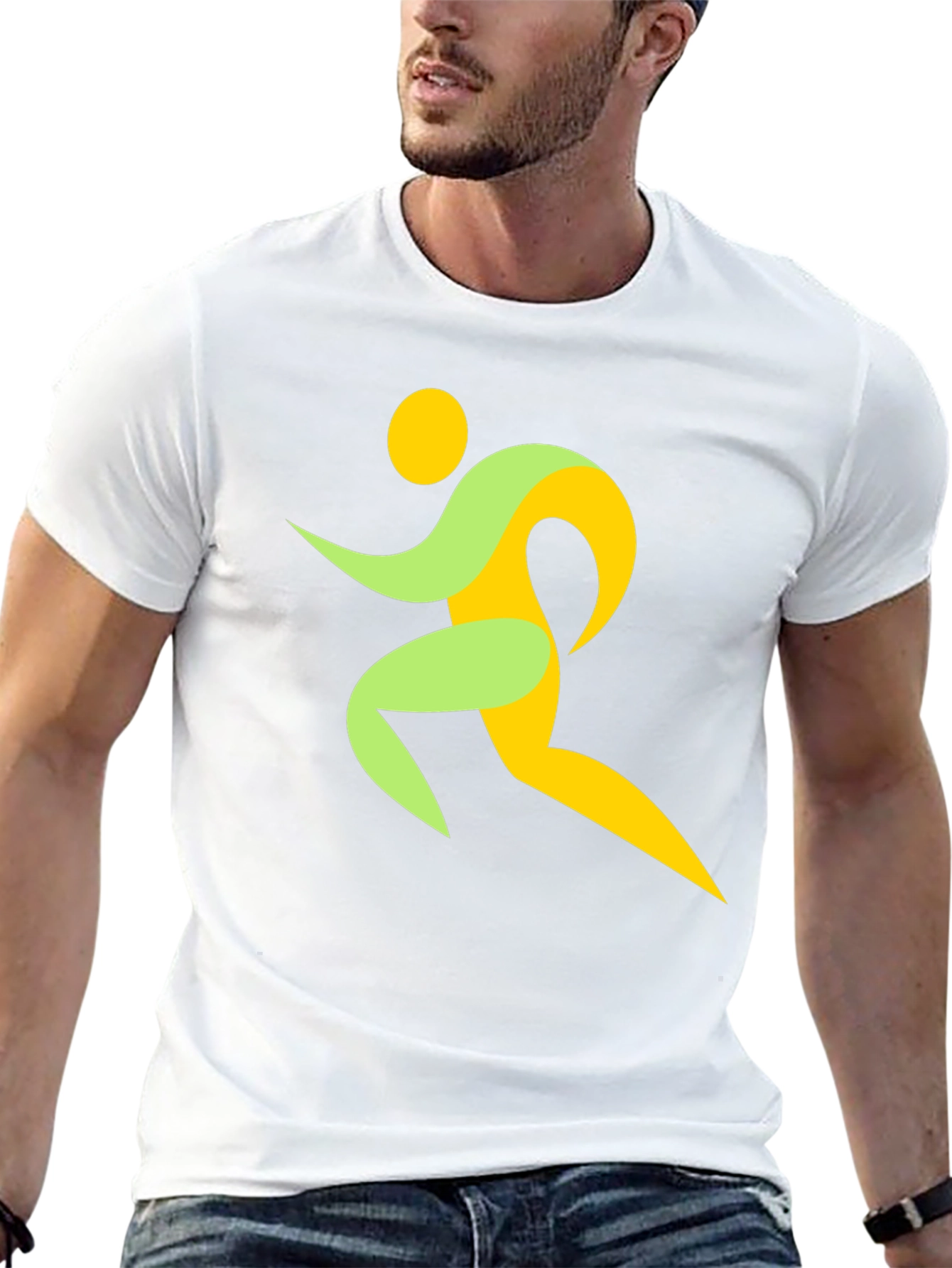 Abstract Runner Graphic T-Shirt
