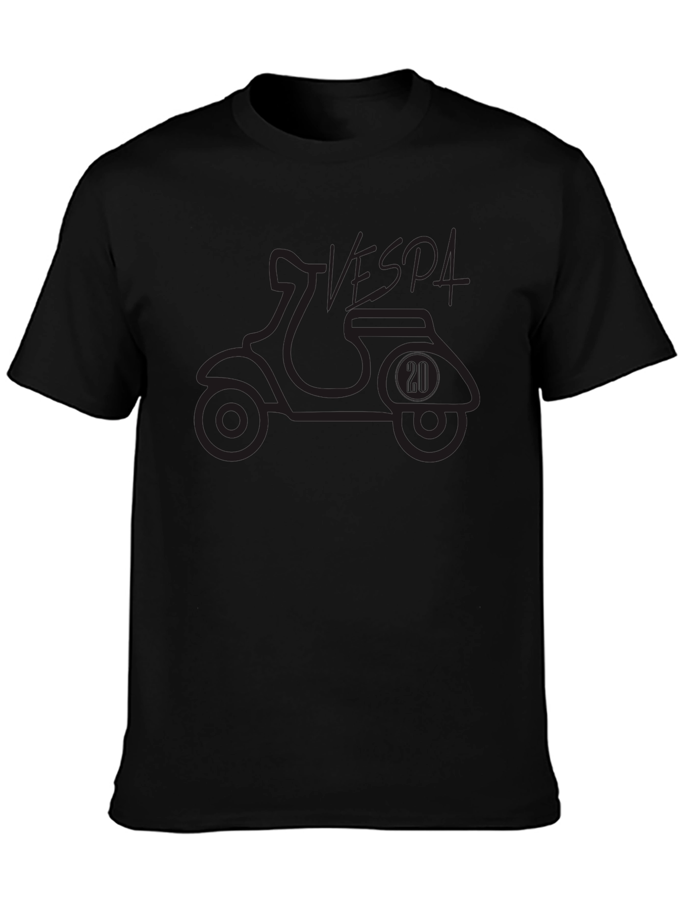 Vespa Scooter Graphic Tee - Black Cotton T-Shirt