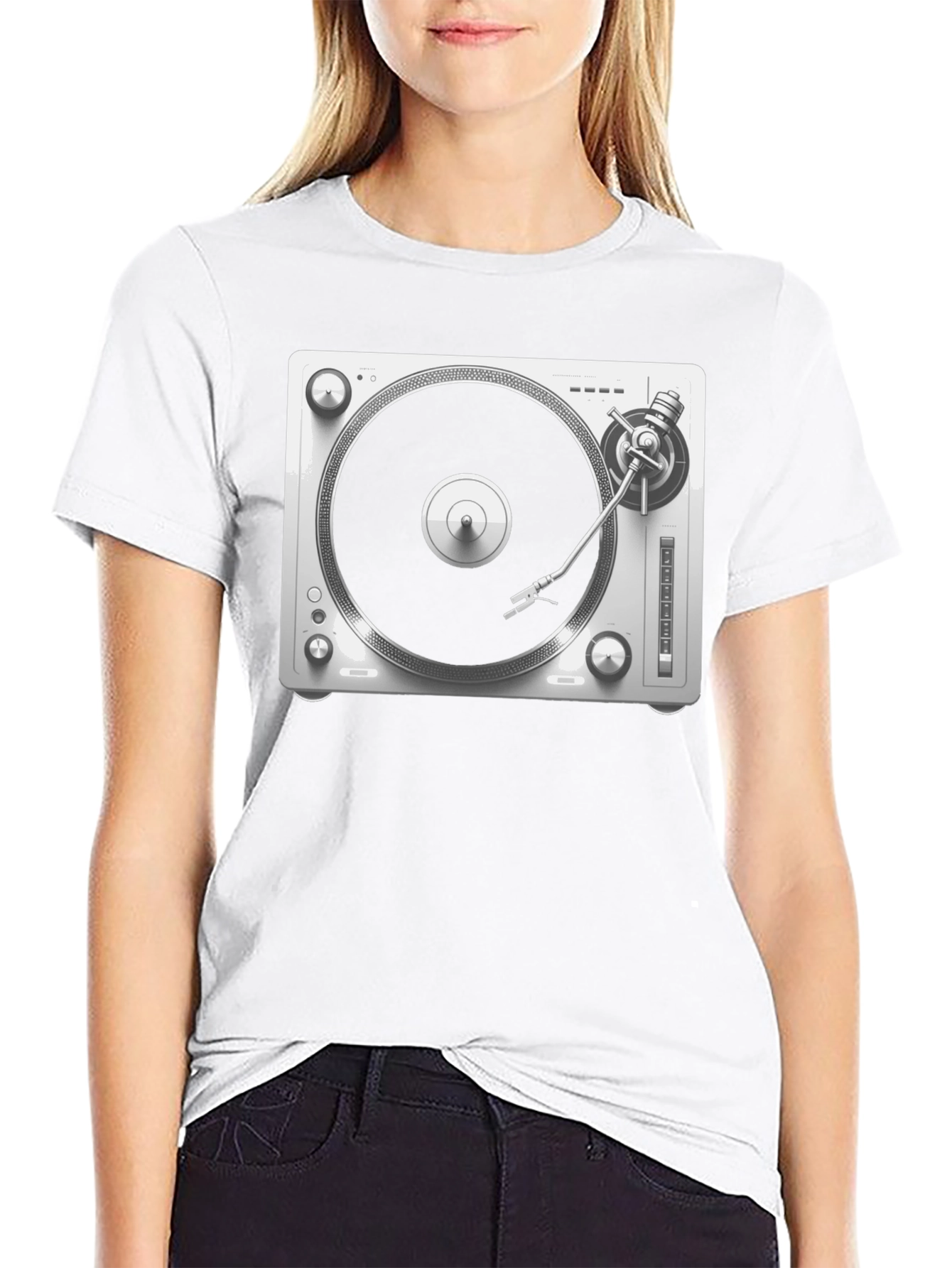 Turntable Graphic Tee - DJ Music Lover Shirt
