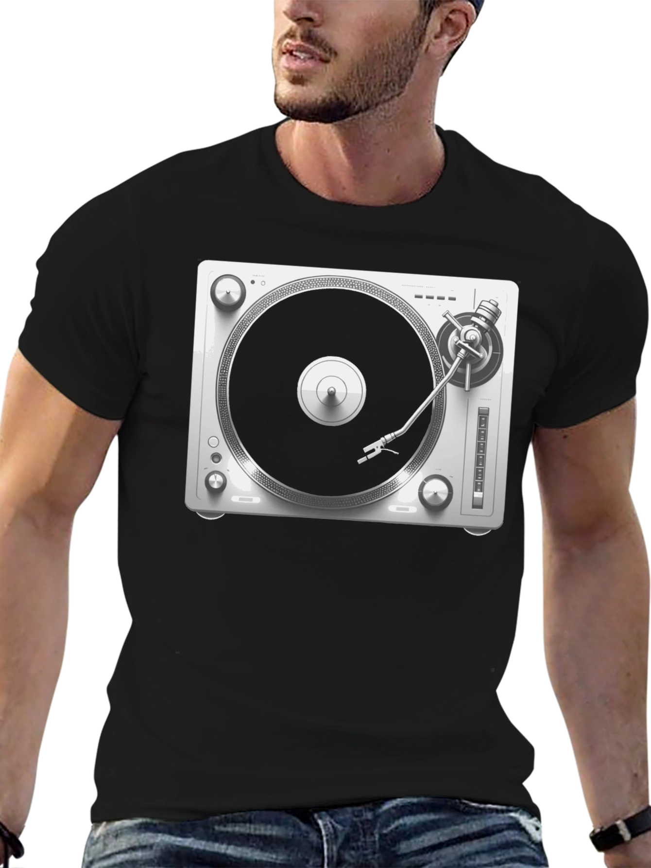 Turntable Graphic Tee - DJ Music Lover Shirt