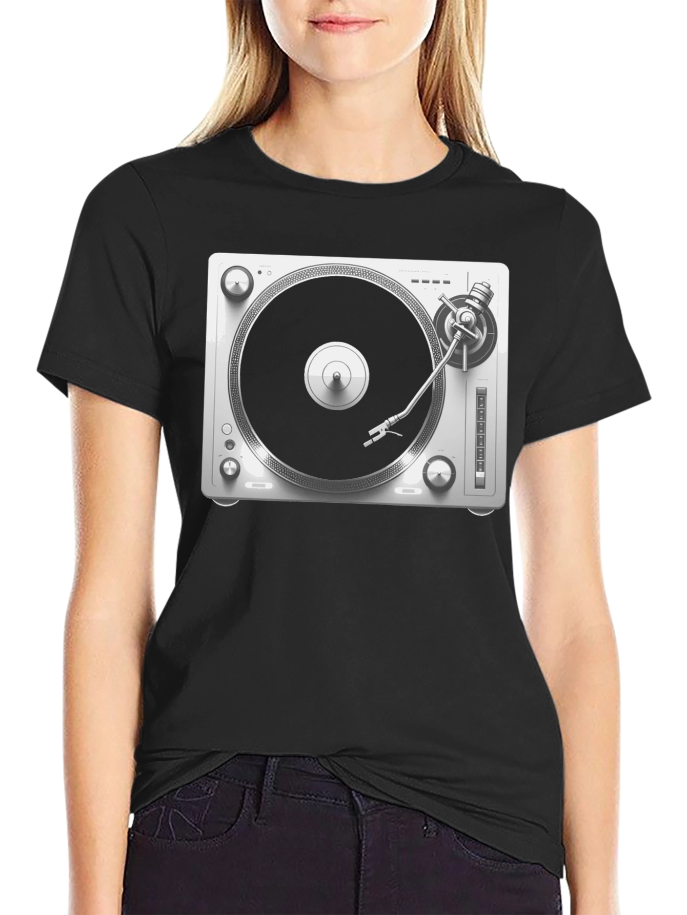 Turntable Graphic Tee - DJ Music Lover Shirt