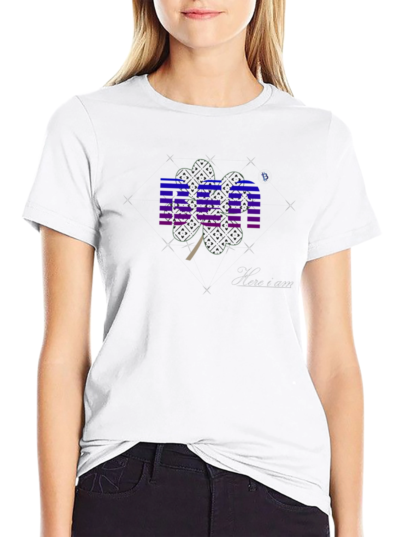 Black Graphic T-Shirt with BEA & Shamrock Design